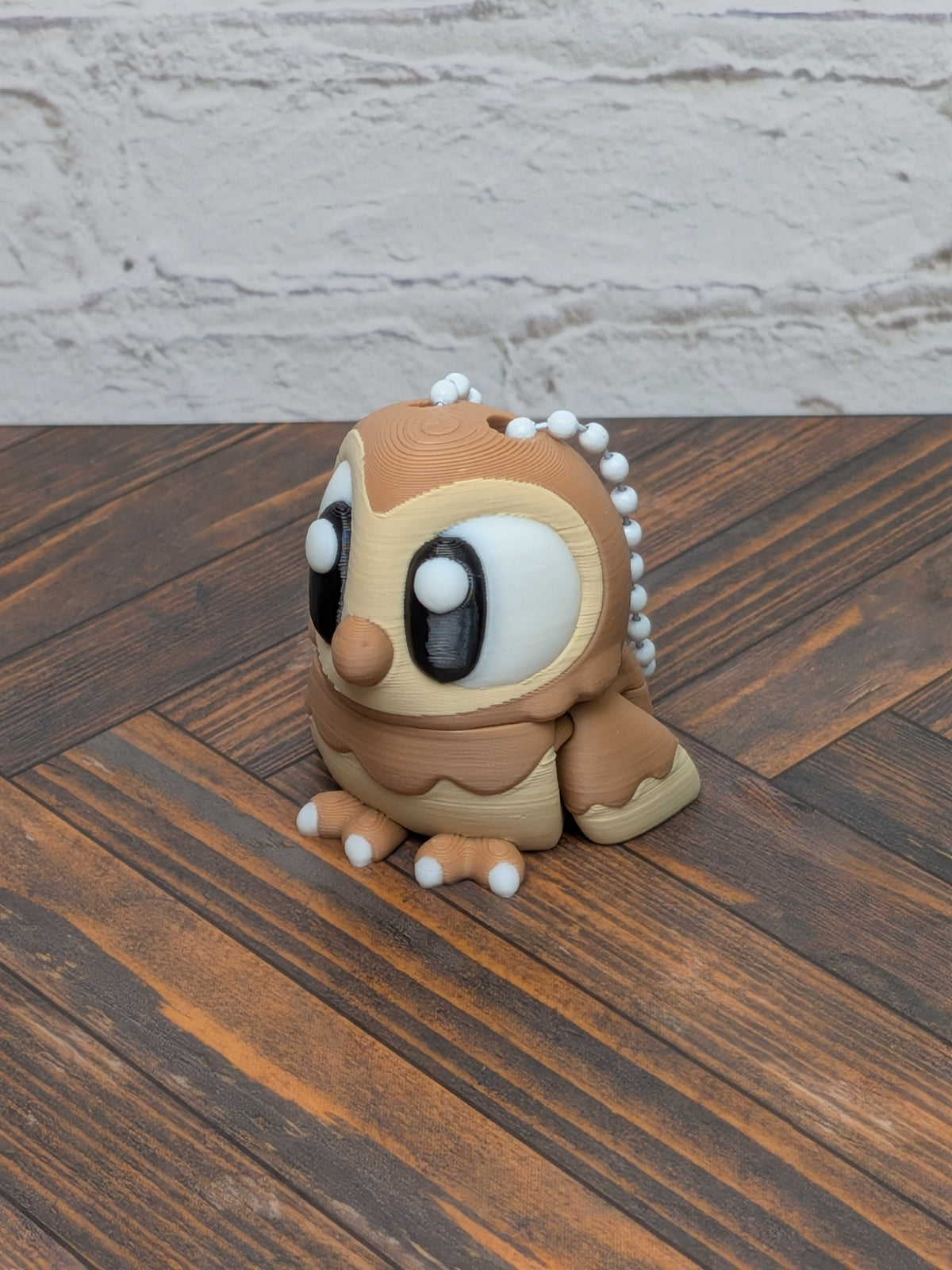 Articulated Owl Keychain Buddy 3D Printed Moveable Wings & Swivel Head Desk Toy