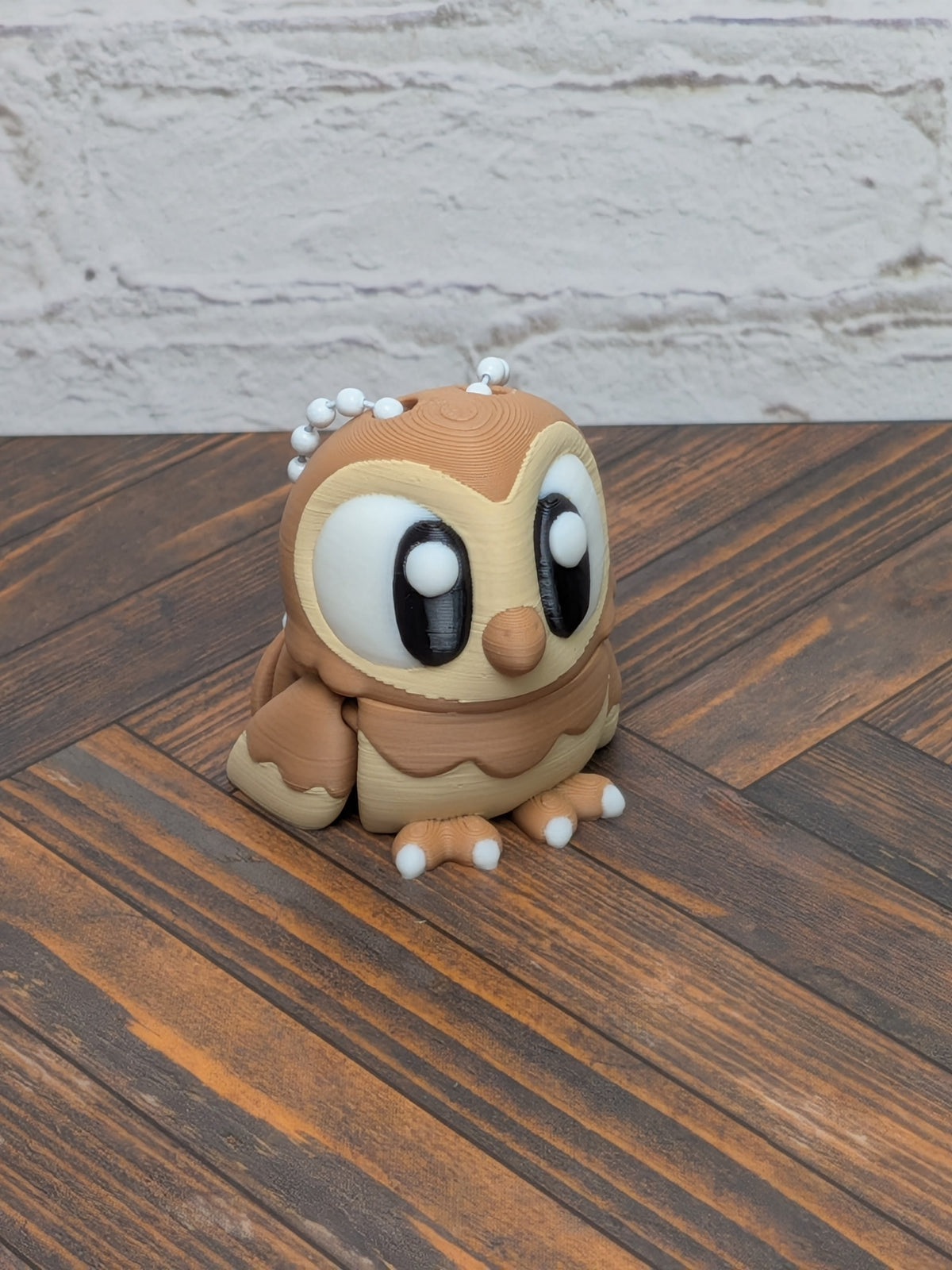 Articulated Owl Keychain Buddy 3D Printed Moveable Wings & Swivel Head Desk Toy