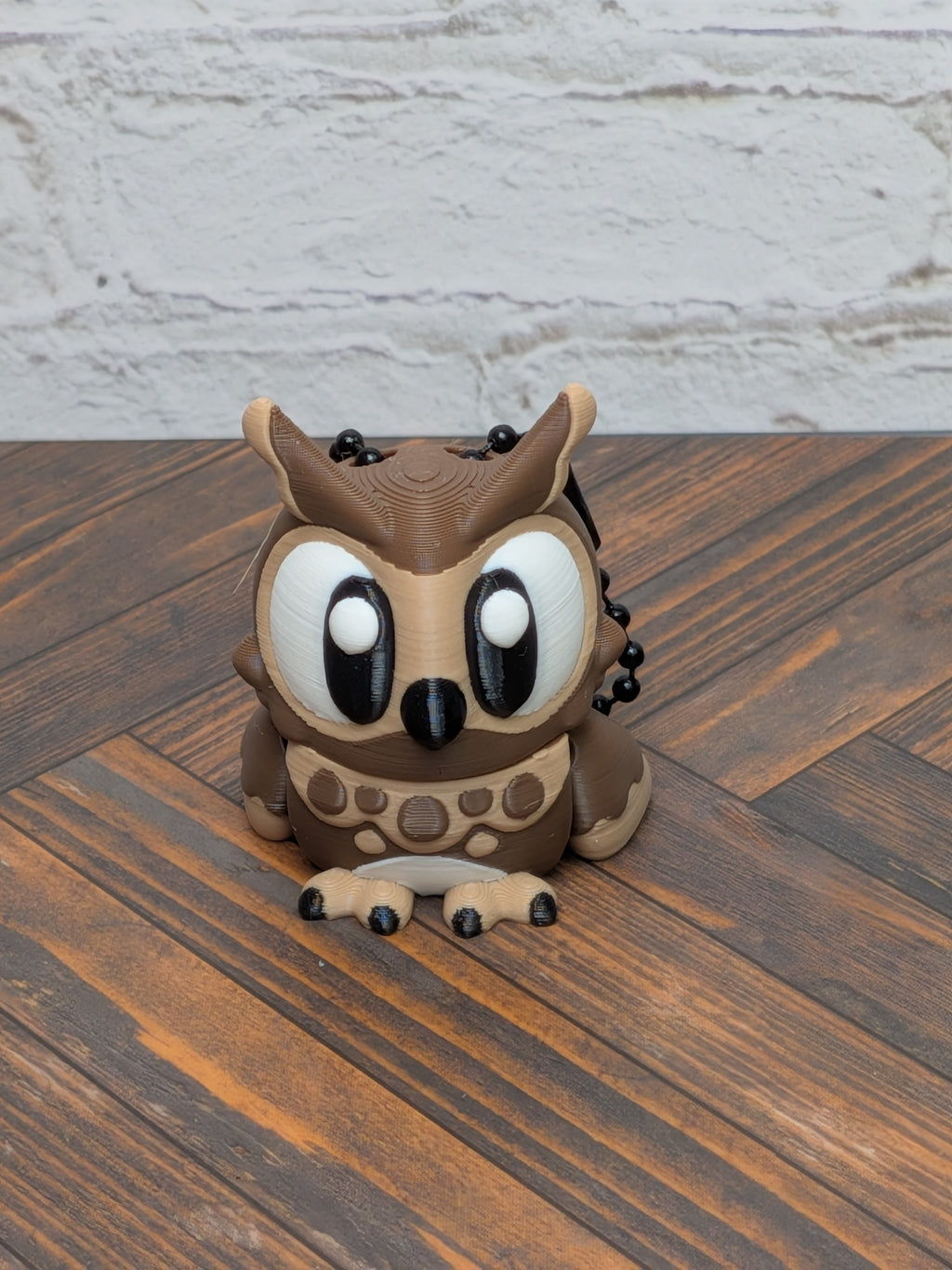 Articulated Owl Keychain Buddy 3D Printed Moveable Wings & Swivel Head Desk Toy