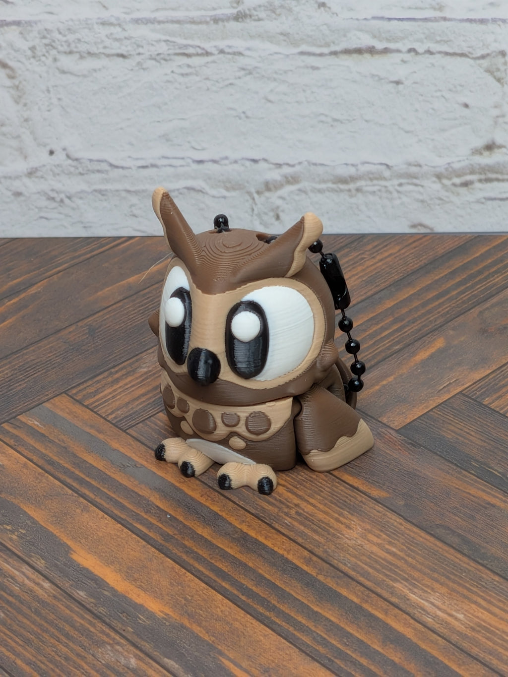 Articulated Owl Keychain Buddy 3D Printed Moveable Wings & Swivel Head Desk Toy