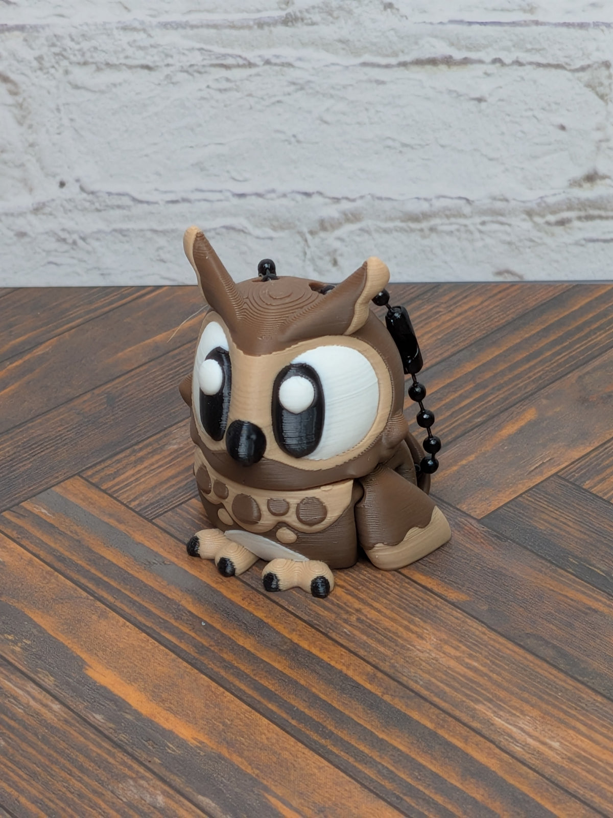 Articulated Owl Keychain Buddy 3D Printed Moveable Wings & Swivel Head Desk Toy