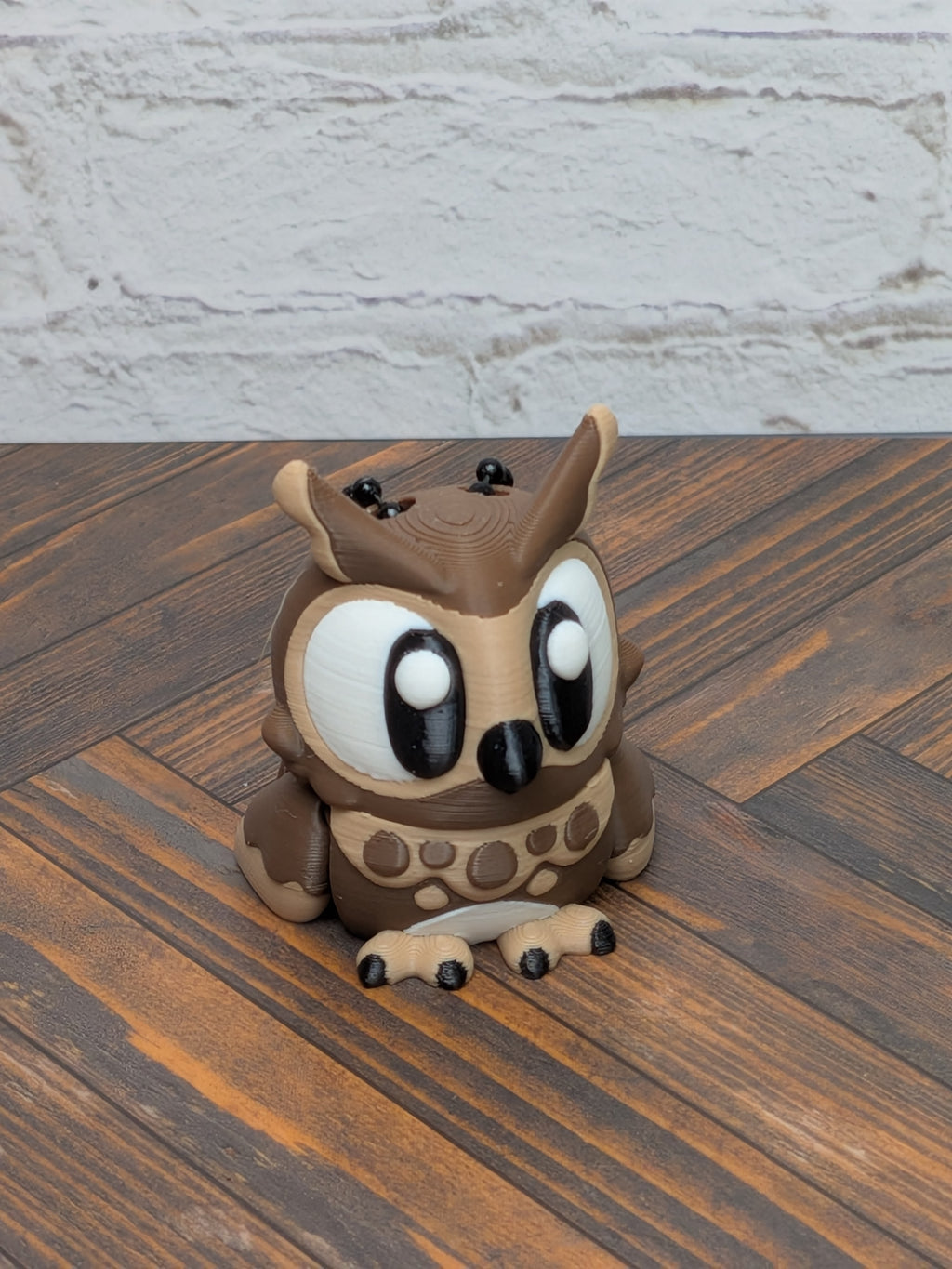 Articulated Owl Keychain Buddy 3D Printed Moveable Wings & Swivel Head Desk Toy