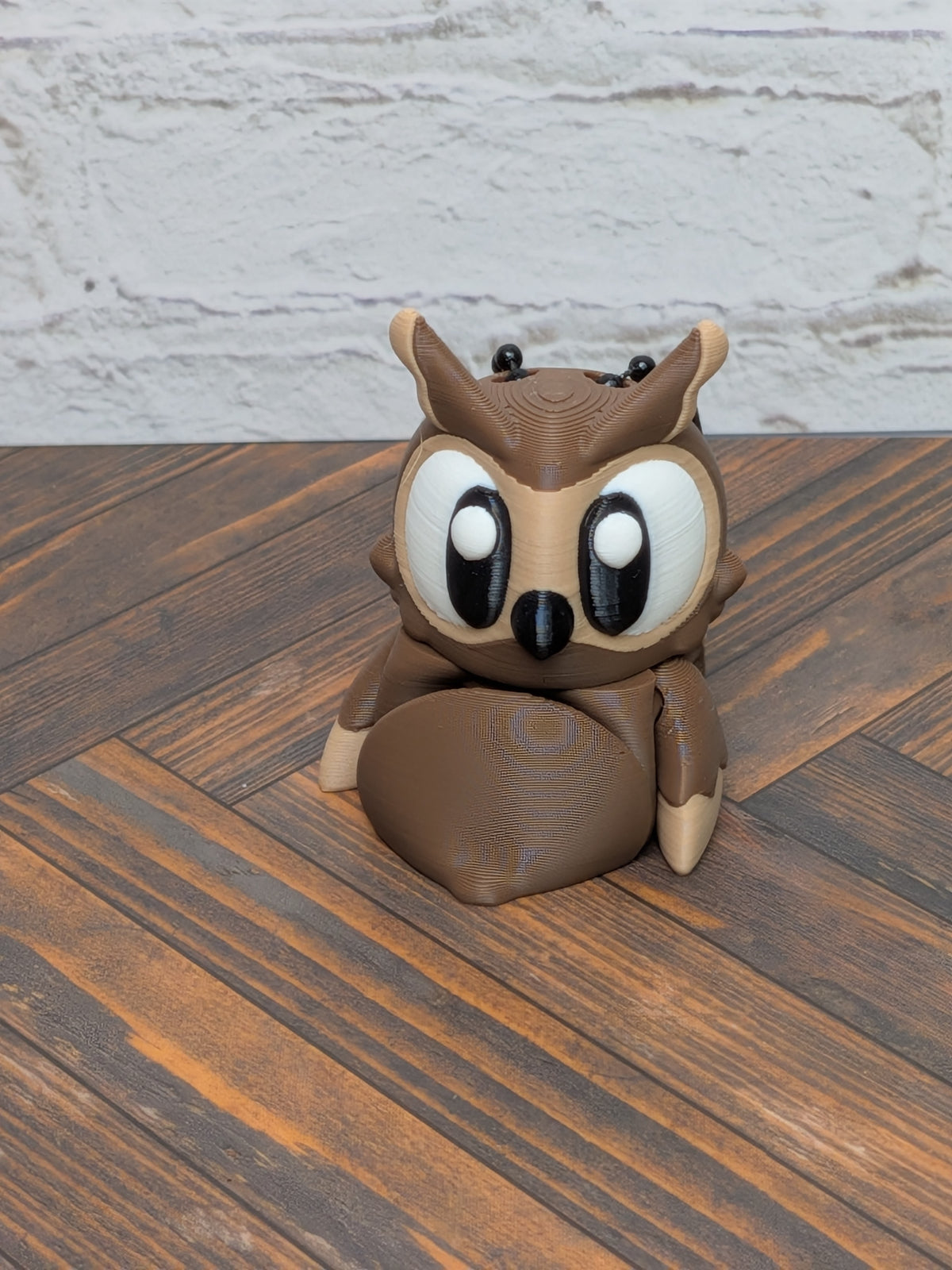 Articulated Owl Keychain Buddy 3D Printed Moveable Wings & Swivel Head Desk Toy