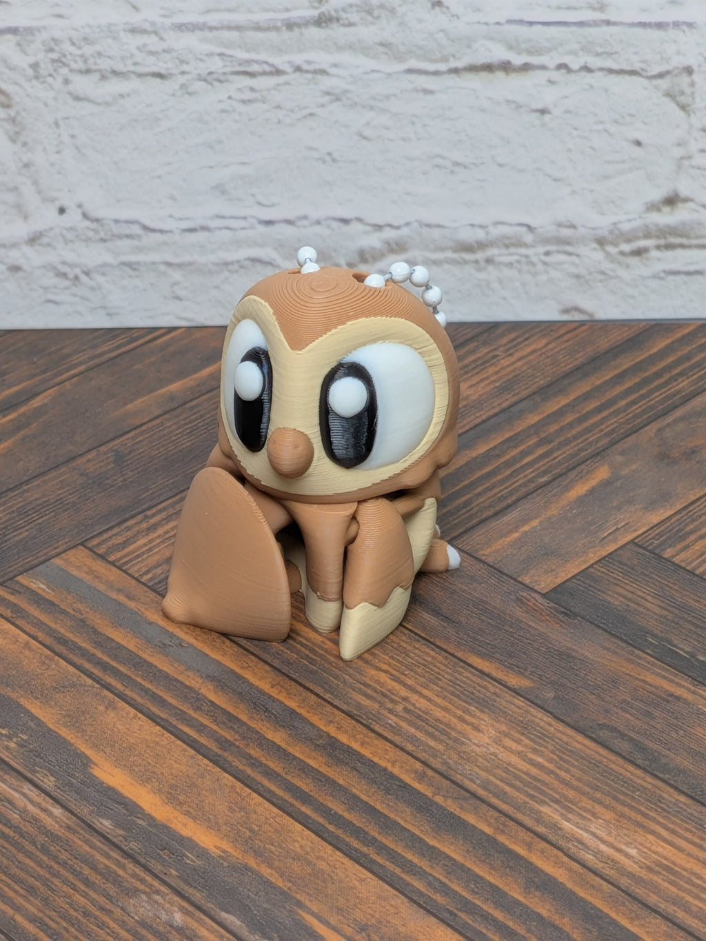 Articulated Owl Keychain Buddy 3D Printed Moveable Wings & Swivel Head Desk Toy