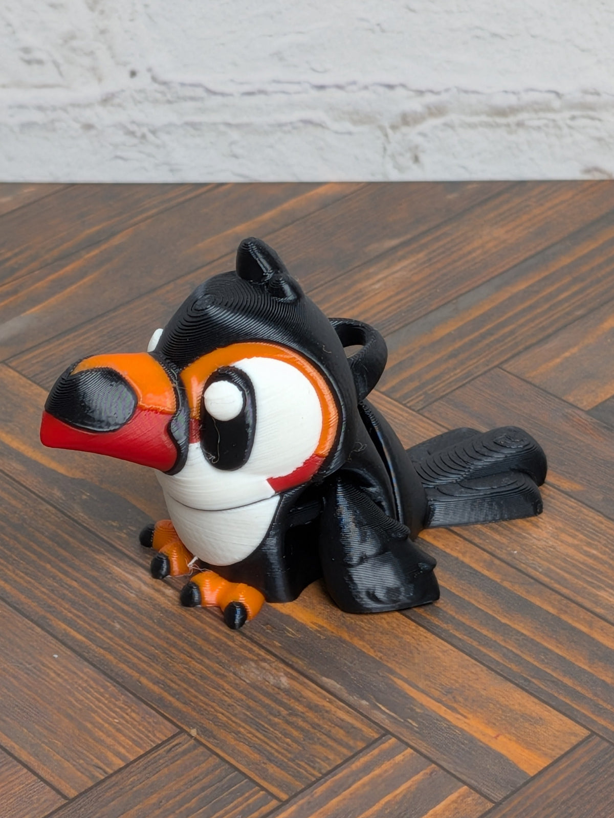 🦜✨ 2.5" Mini Flexi Toucan Keychain | Articulated "Tropical-Wiggle" Fidget Toy 🌴🌊