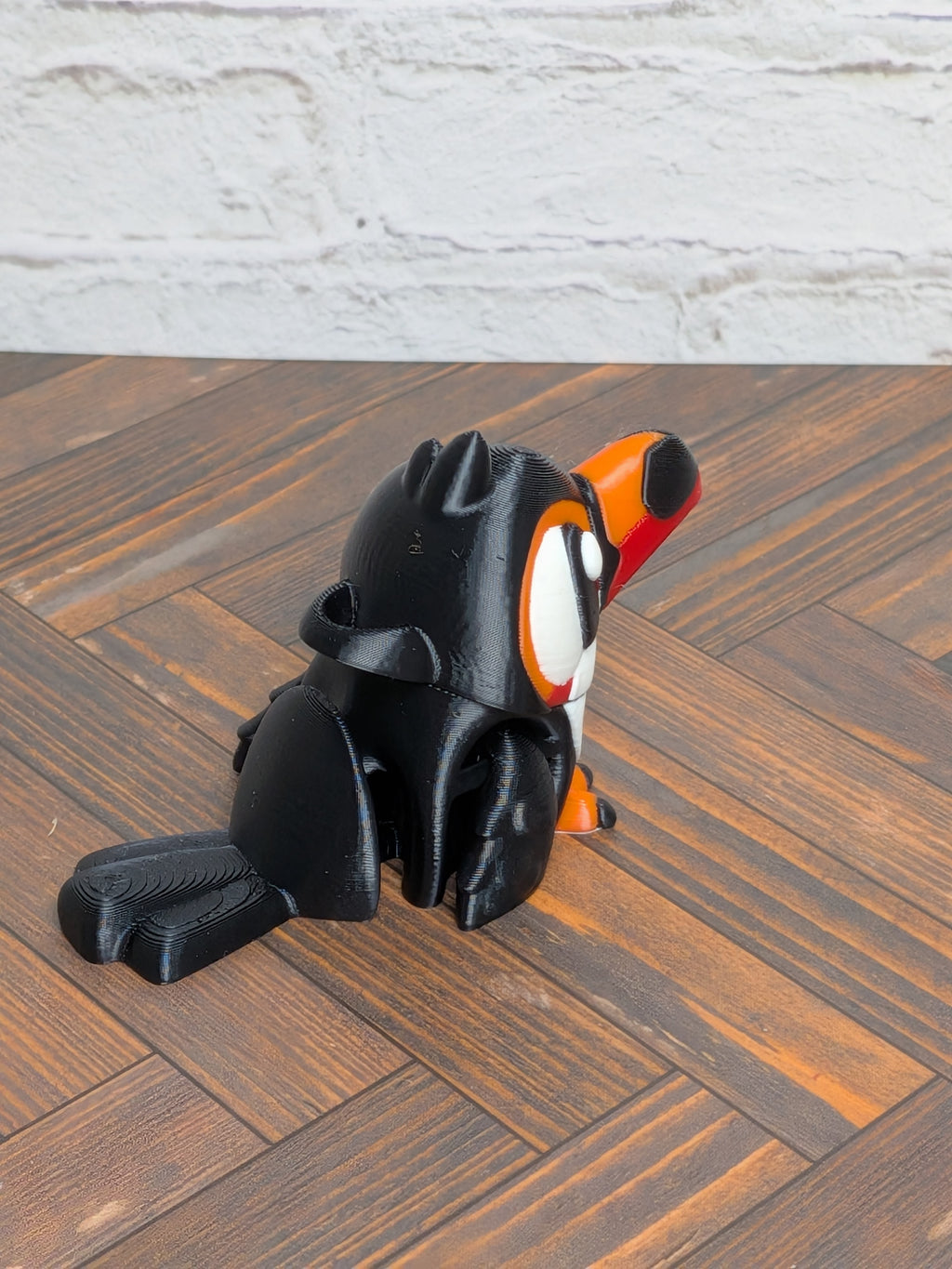 🦜✨ 2.5" Mini Flexi Toucan Keychain | Articulated "Tropical-Wiggle" Fidget Toy 🌴🌊