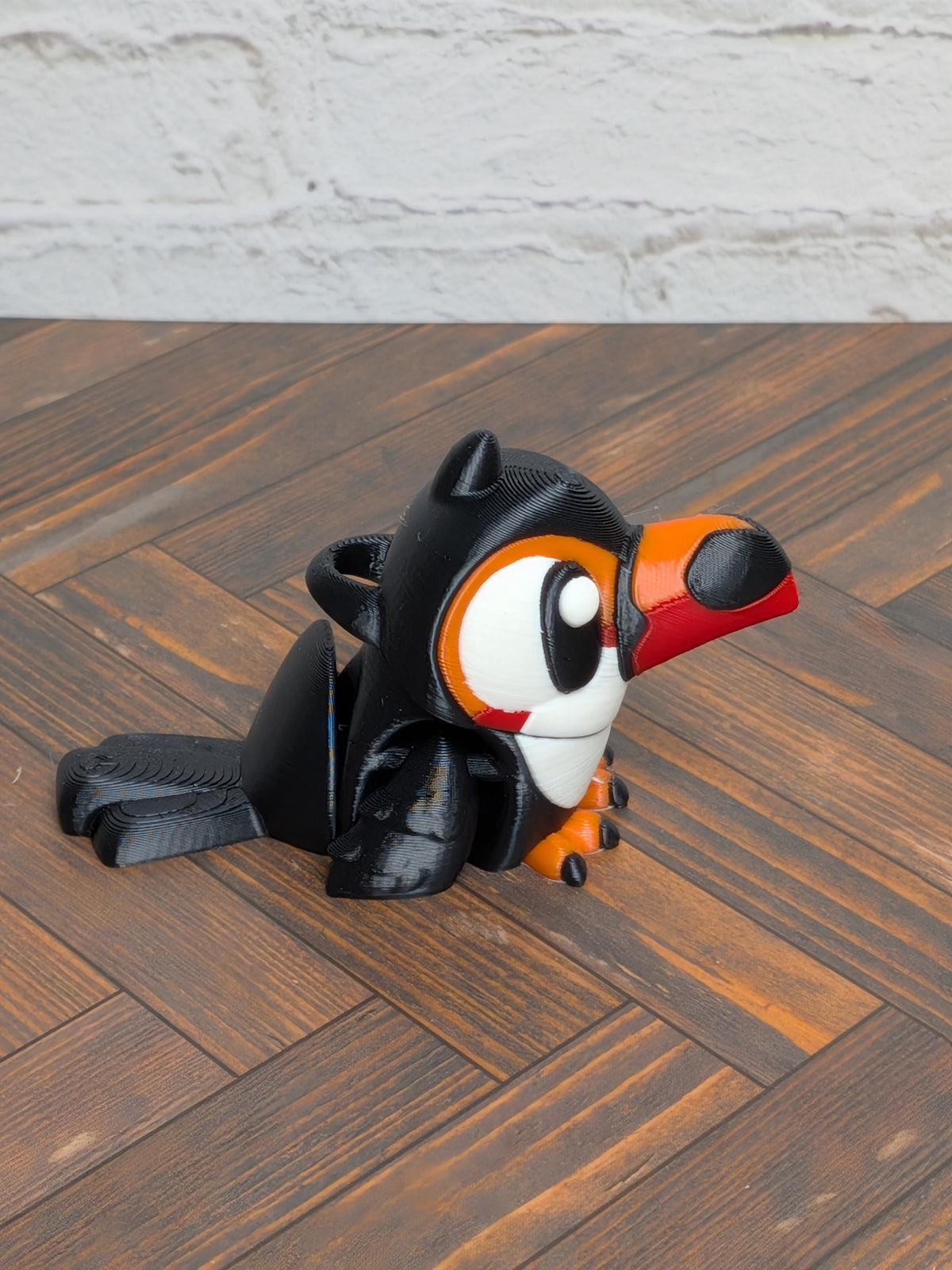 🦜✨ 2.5" Mini Flexi Toucan Keychain | Articulated "Tropical-Wiggle" Fidget Toy 🌴🌊