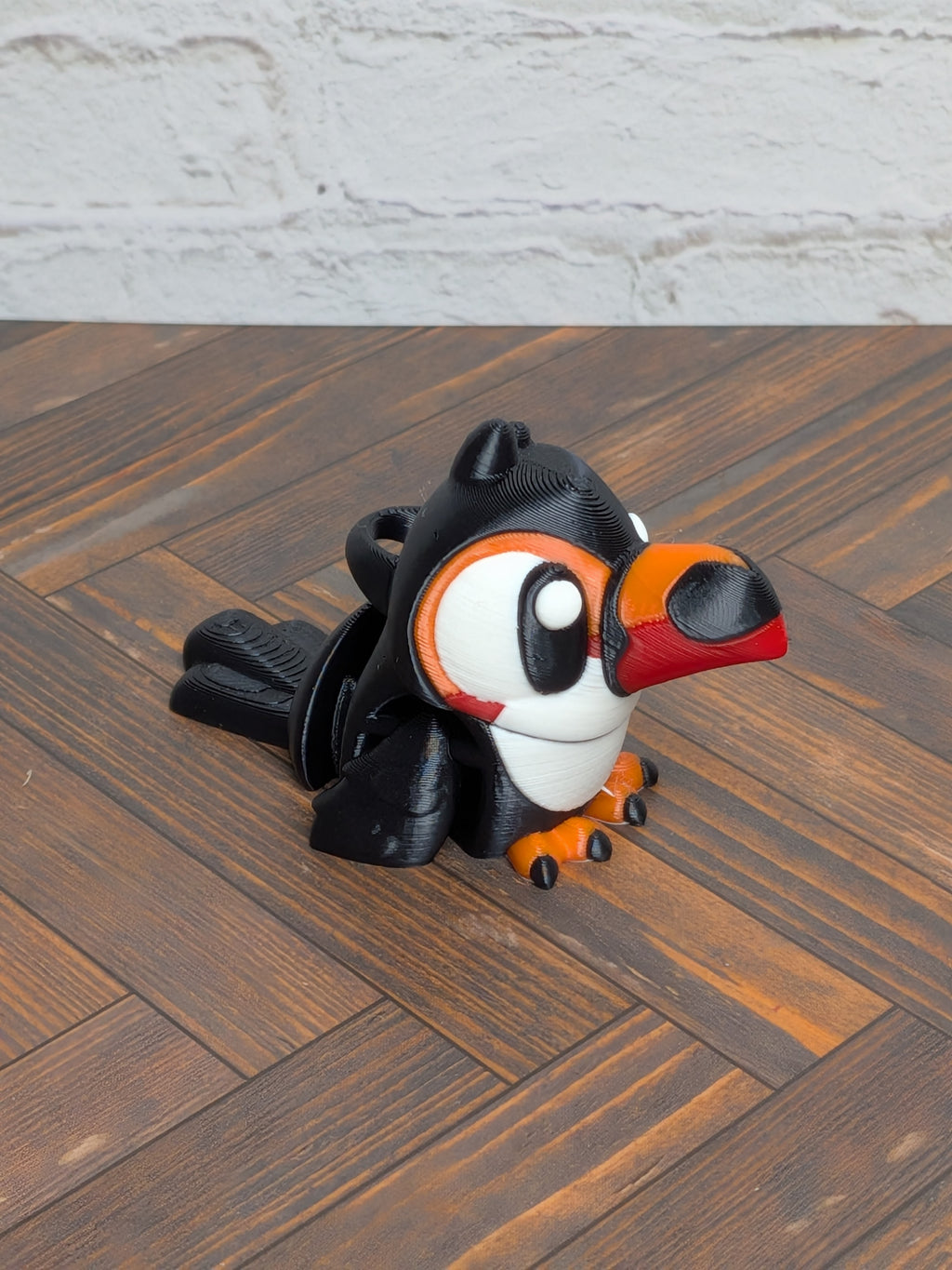 🦜✨ 2.5" Mini Flexi Toucan Keychain | Articulated "Tropical-Wiggle" Fidget Toy 🌴🌊