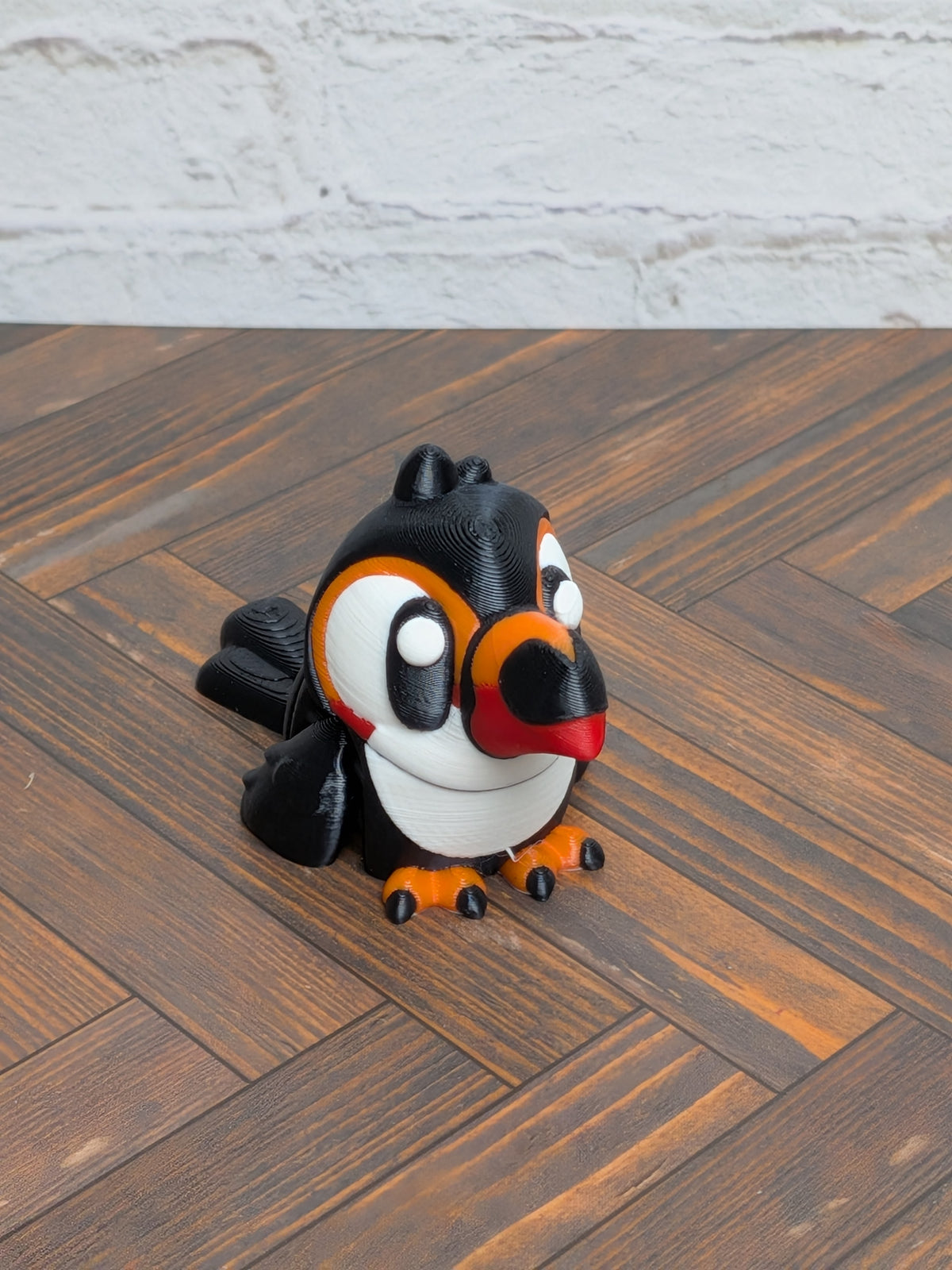 🦜✨ 2.5" Mini Flexi Toucan Keychain | Articulated "Tropical-Wiggle" Fidget Toy 🌴🌊