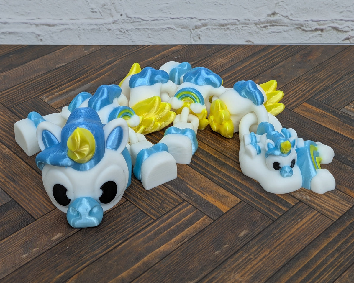 Mini Unicorn Silk Rainbow Dragon Articulated Flexi Fidget Toy