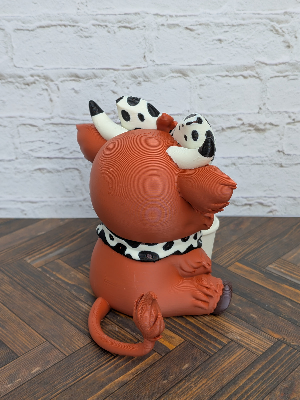 Udderly Spiced Highland Cow Figurines 4" 3D Printed Pumpkin Spice Iced Latte Mug Fall Decor