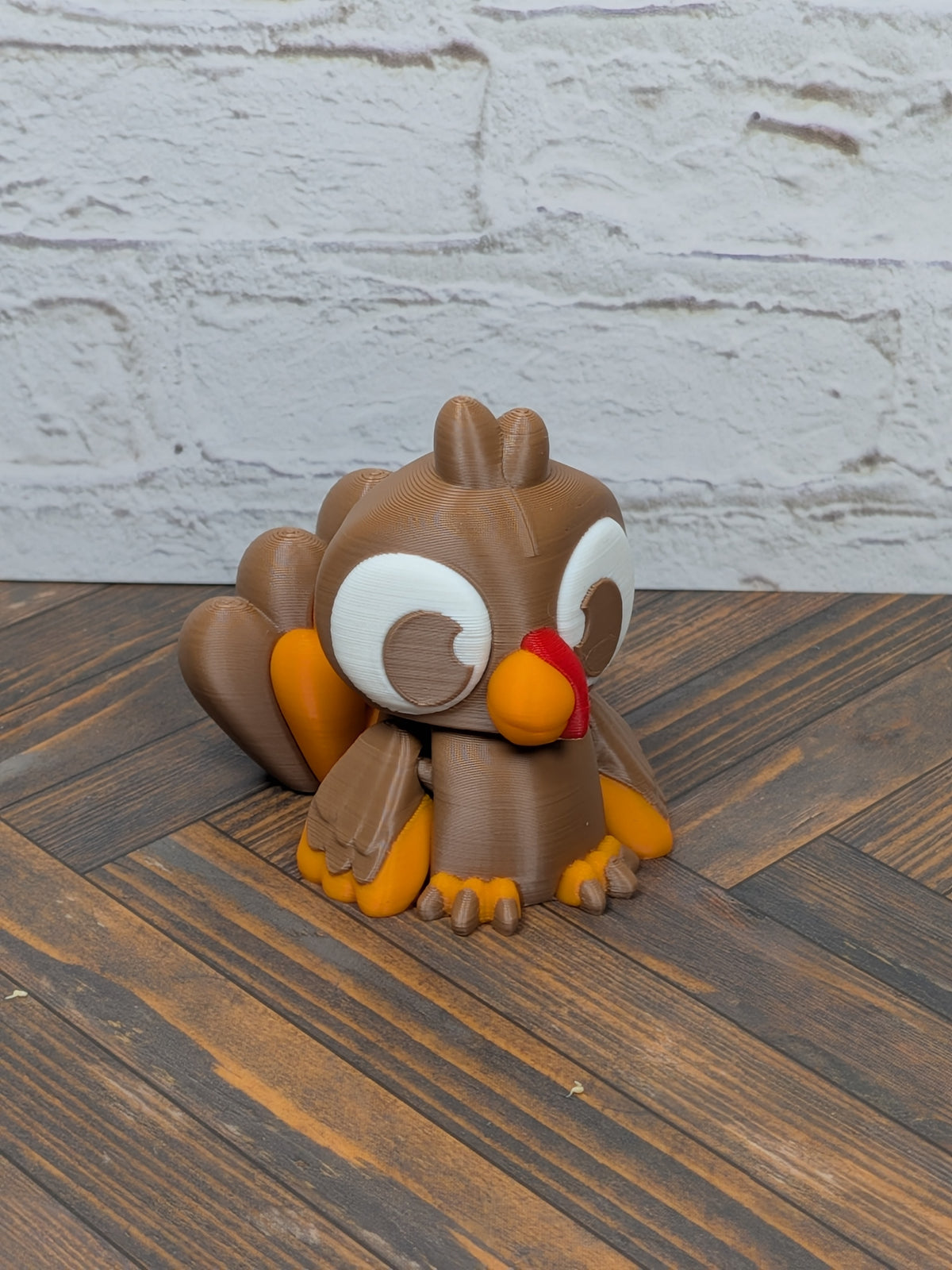 Flexi Turkey Fidget Toy 3D Printed Thanksgiving Desk Pet Pilgrim Hat Decor