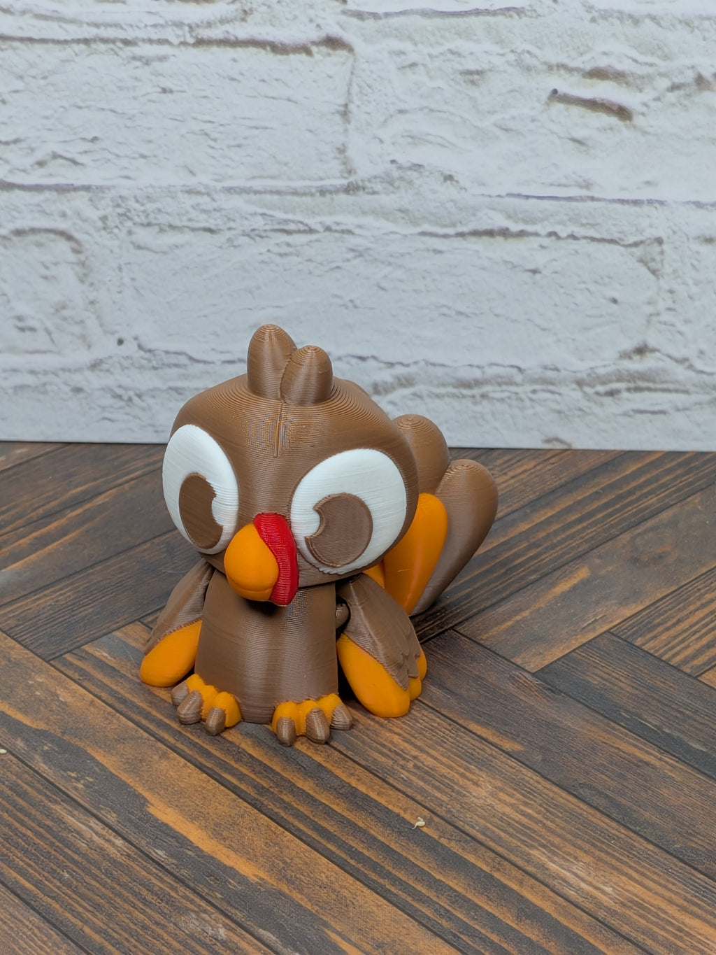 Flexi Turkey Fidget Toy 3D Printed Thanksgiving Desk Pet Pilgrim Hat Decor