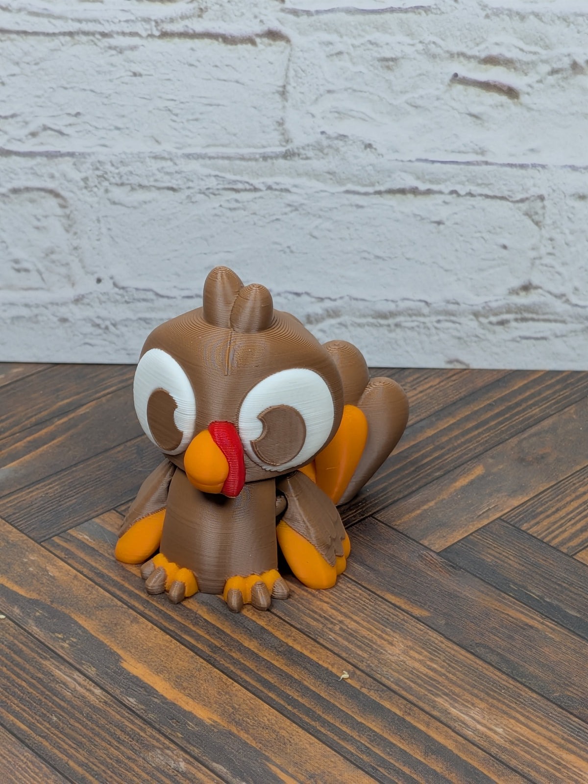 Flexi Turkey Fidget Toy 3D Printed Thanksgiving Desk Pet Pilgrim Hat Decor