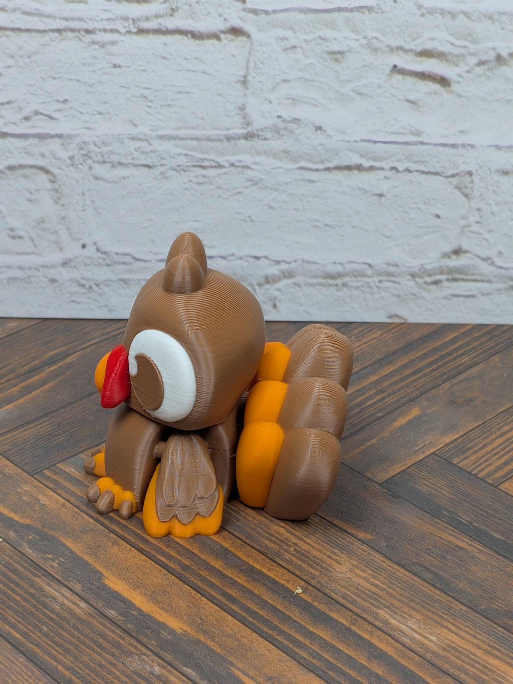 Flexi Turkey Fidget Toy 3D Printed Thanksgiving Desk Pet Pilgrim Hat Decor