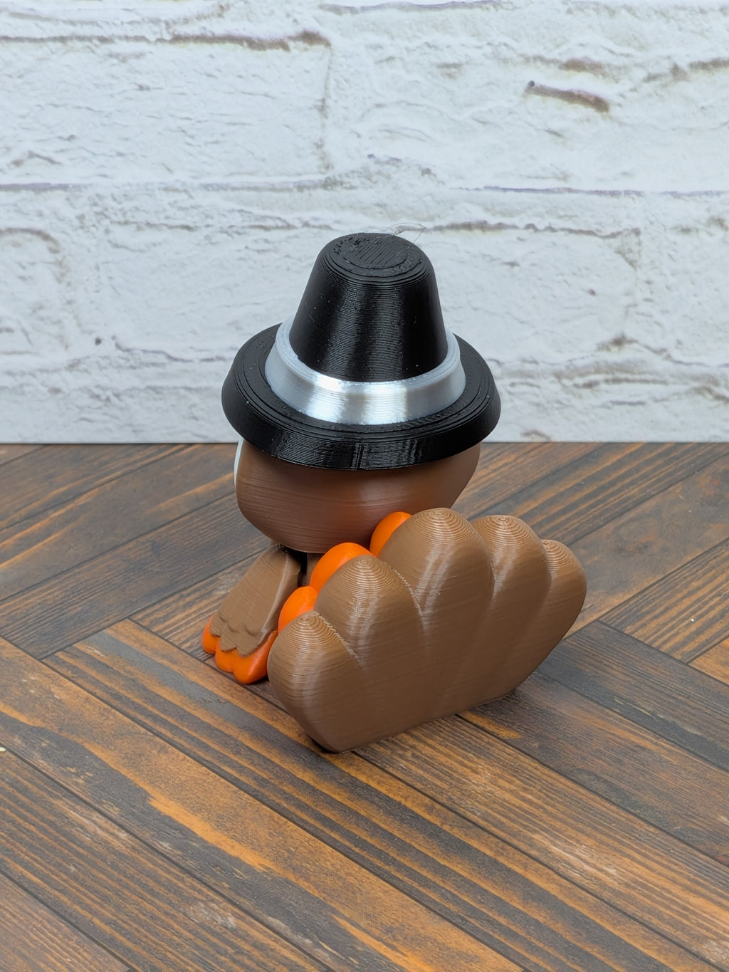 Flexi Turkey Fidget Toy 3D Printed Thanksgiving Desk Pet Pilgrim Hat Decor