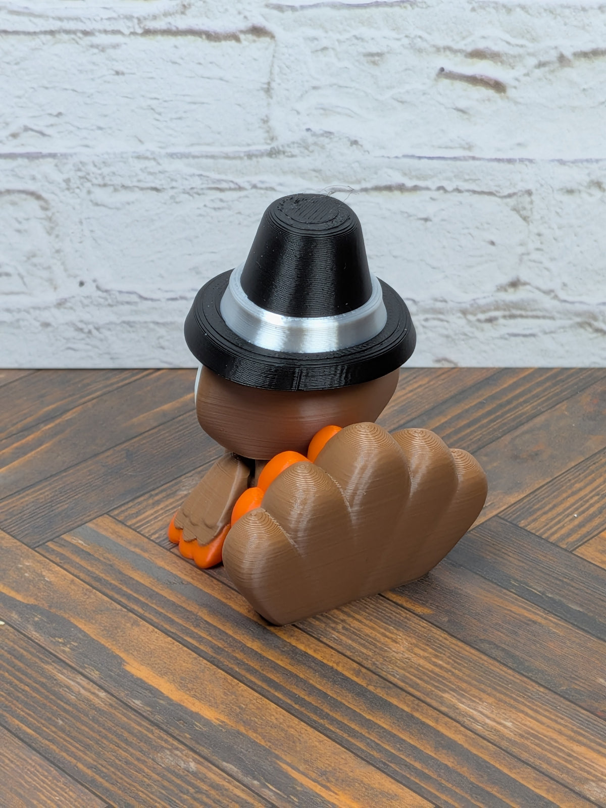 Flexi Turkey Fidget Toy 3D Printed Thanksgiving Desk Pet Pilgrim Hat Decor