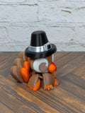 Flexi Turkey Fidget Toy 3D Printed Thanksgiving Desk Pet Pilgrim Hat Decor