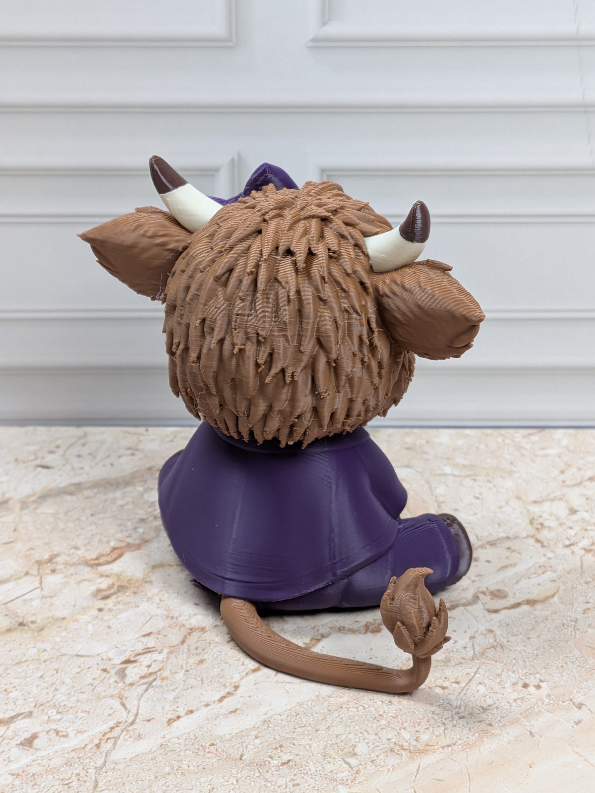 Nurse Highland Cow Figurine 3D Printed Healthcare Scrub Calf Medical Desk Decor Gift