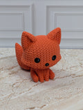 2.75" Faux Crochet Fox Figurine 3D Printed Knit Woodland Desk Pet Autumn Decor
