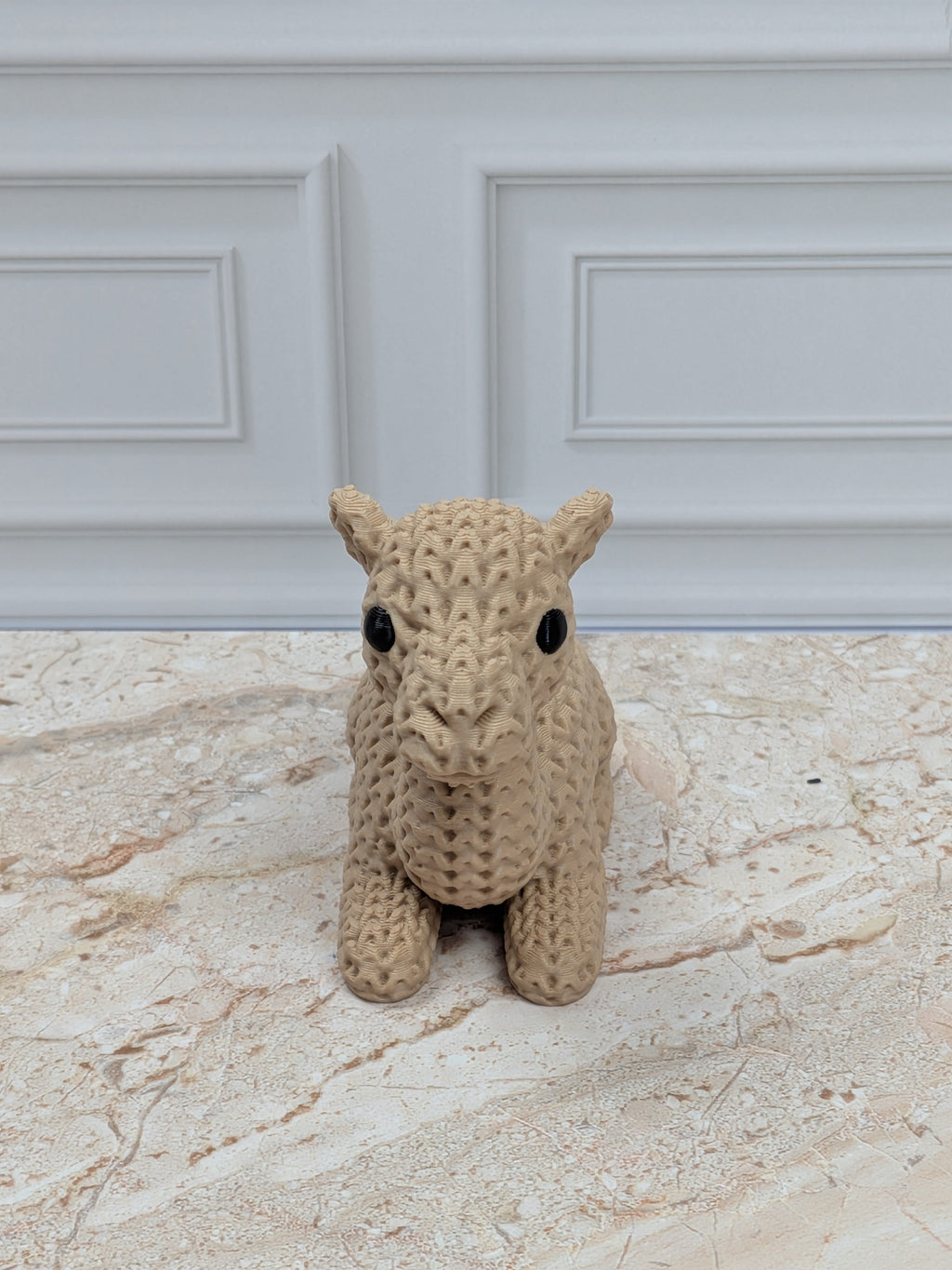 3" Faux Crochet Camel Figurine 3D Printed Knit Desert Animal Desk Pet Nativity Decor