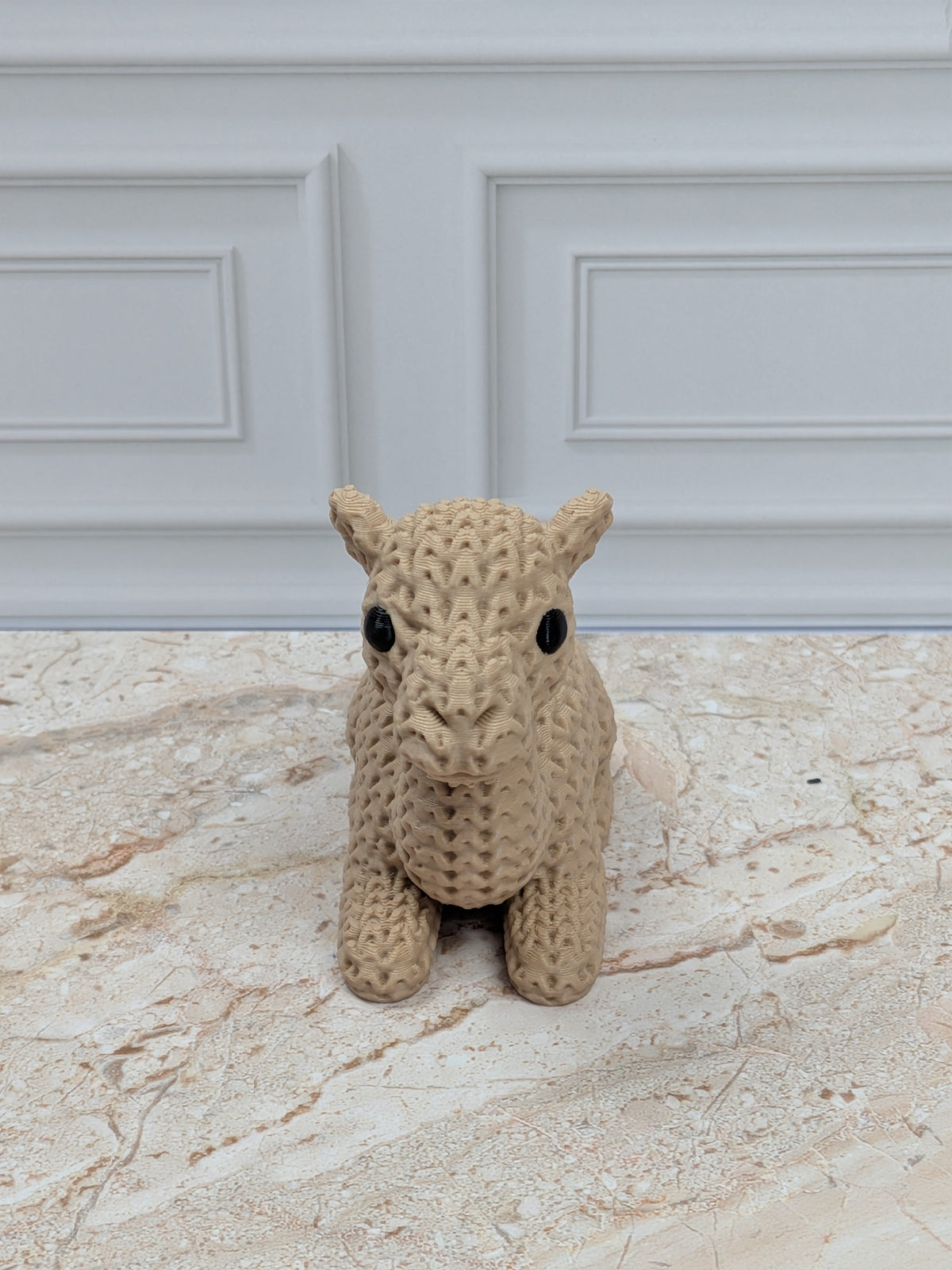 3" Faux Crochet Camel Figurine 3D Printed Knit Desert Animal Desk Pet Nativity Decor