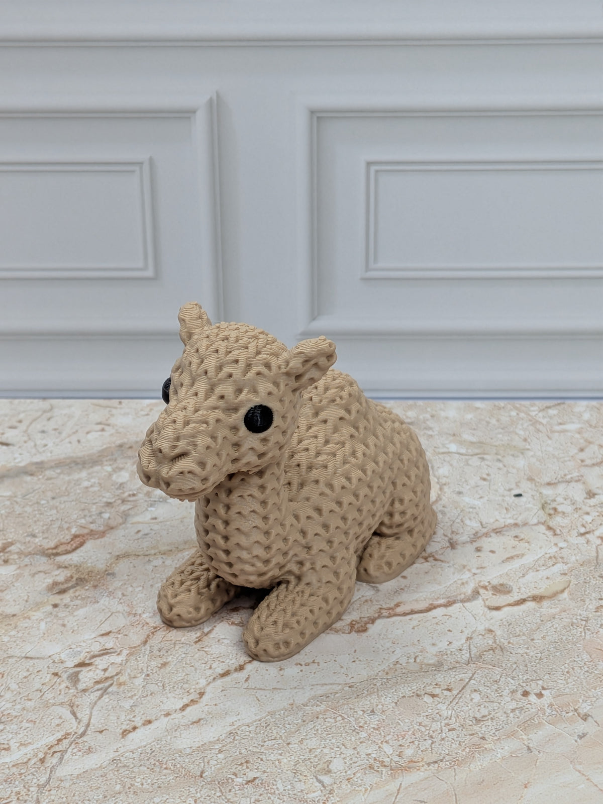 3" Faux Crochet Camel Figurine 3D Printed Knit Desert Animal Desk Pet Nativity Decor