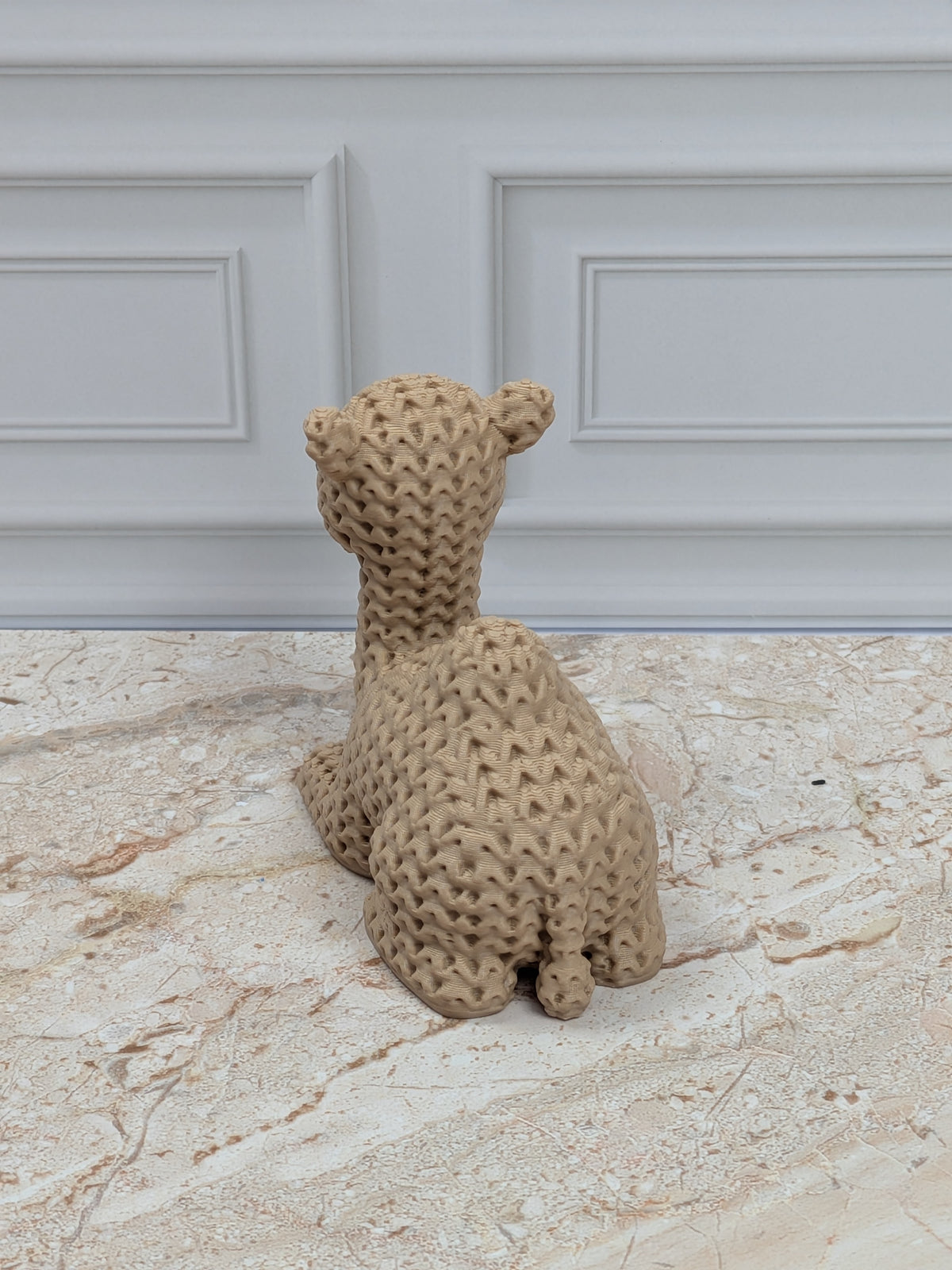3" Faux Crochet Camel Figurine 3D Printed Knit Desert Animal Desk Pet Nativity Decor