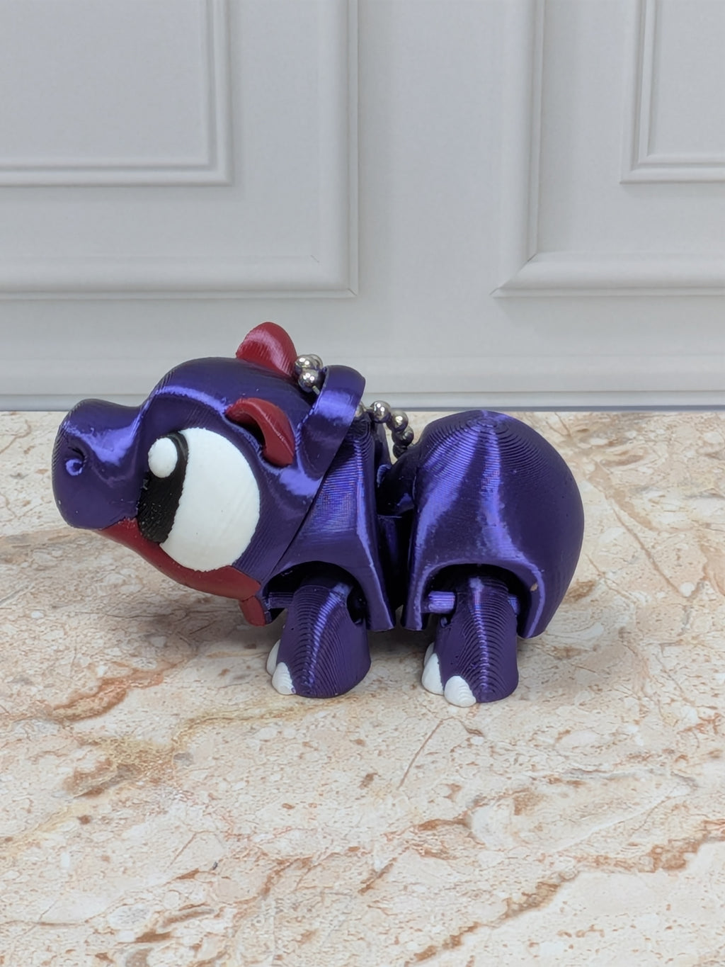 Flexi Hippo Keychain Buddy 3D Printed Articulated Desk Pet Backpack Charm