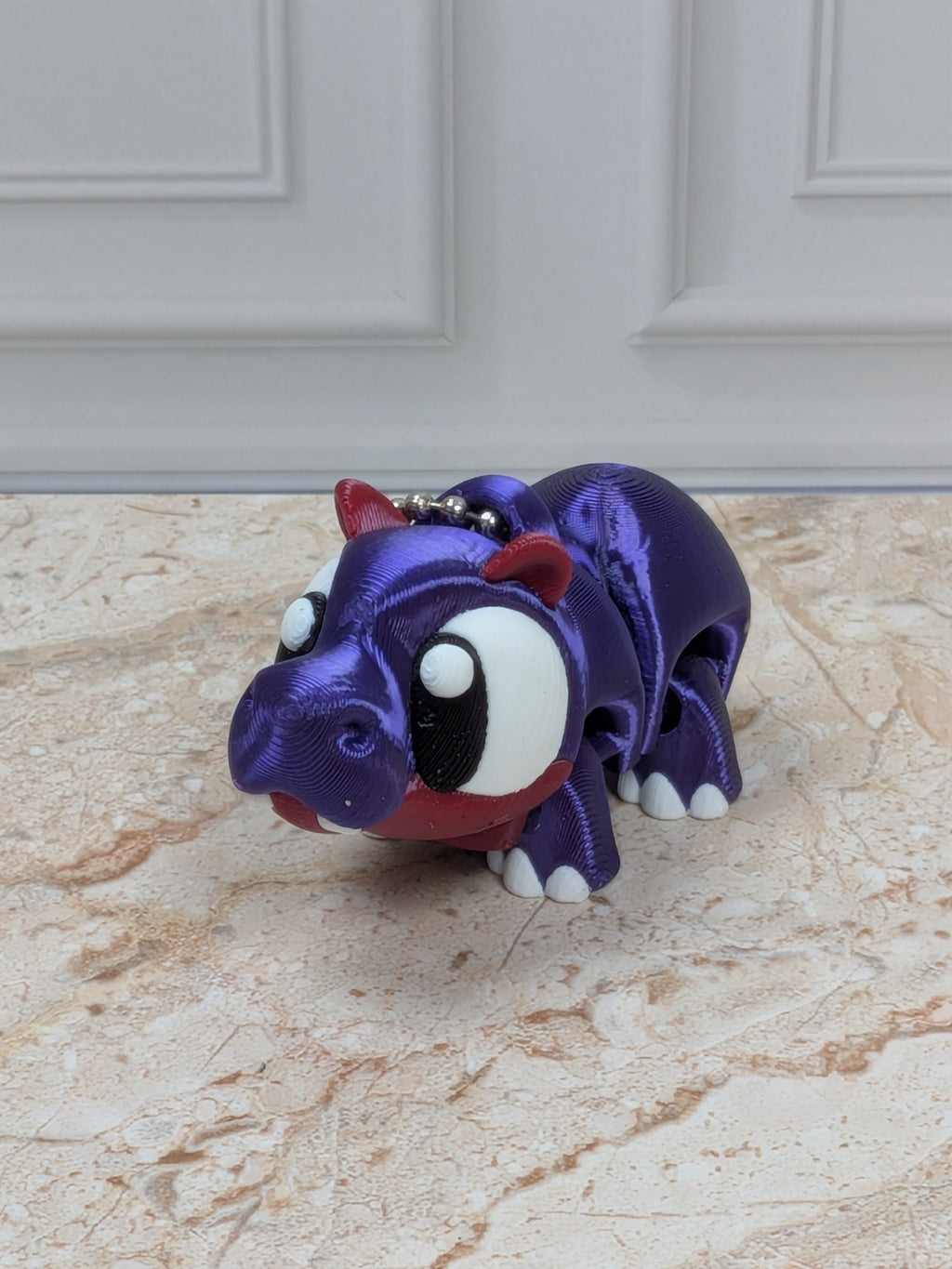 Flexi Hippo Keychain Buddy 3D Printed Articulated Desk Pet Backpack Charm