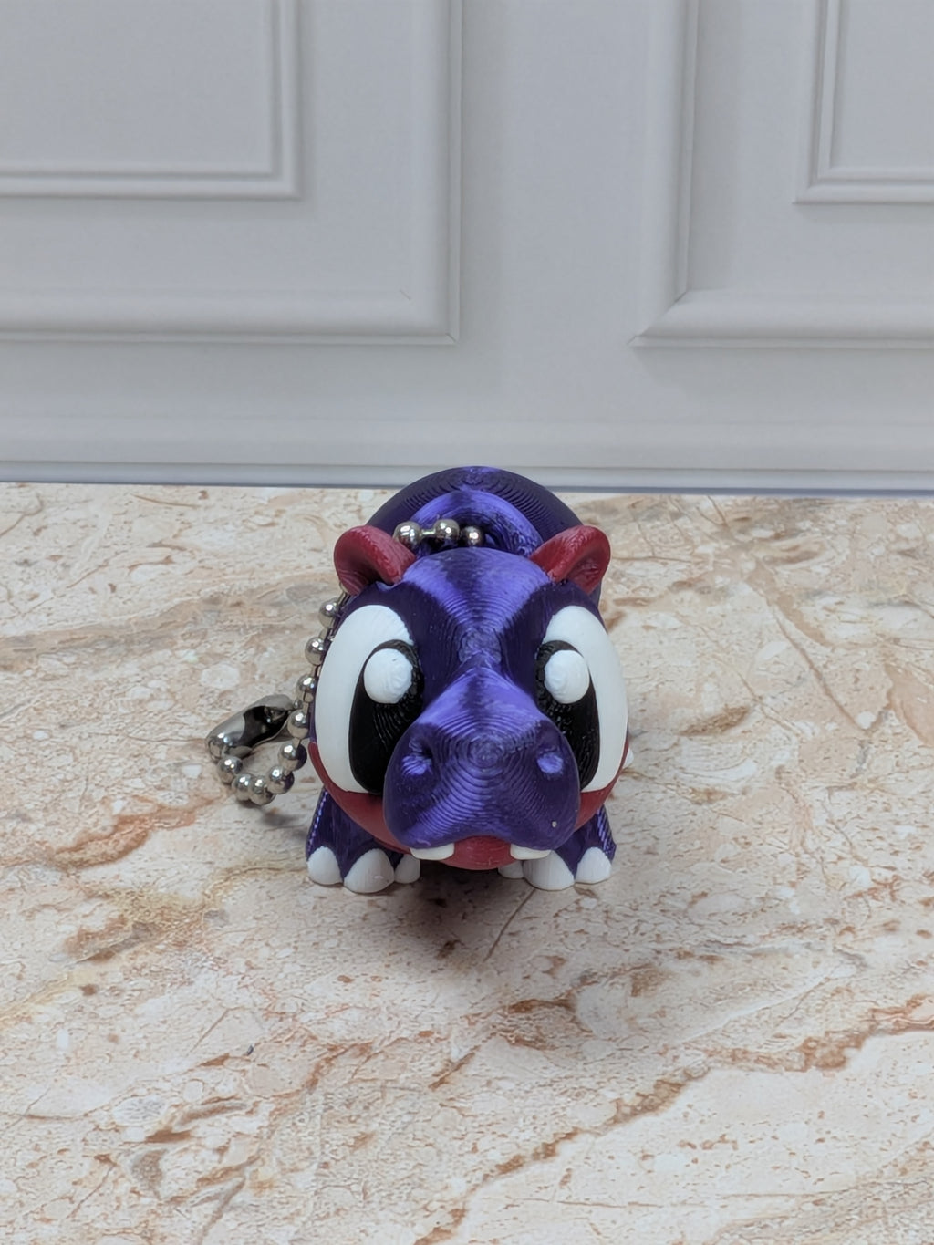 Flexi Hippo Keychain Buddy 3D Printed Articulated Desk Pet Backpack Charm