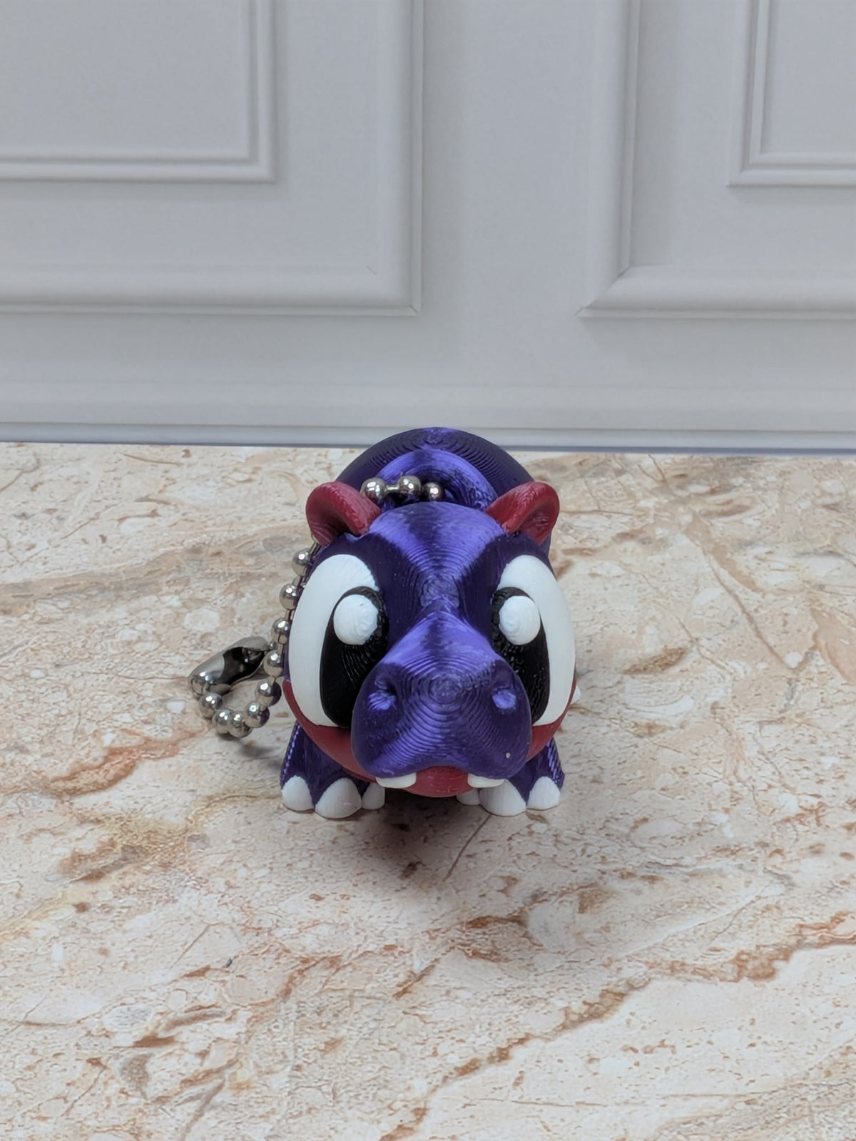 Flexi Hippo Keychain Buddy 3D Printed Articulated Desk Pet Backpack Charm