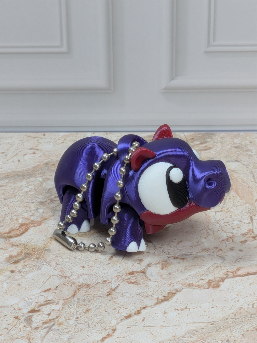 Flexi Hippo Keychain Buddy 3D Printed Articulated Desk Pet Backpack Charm