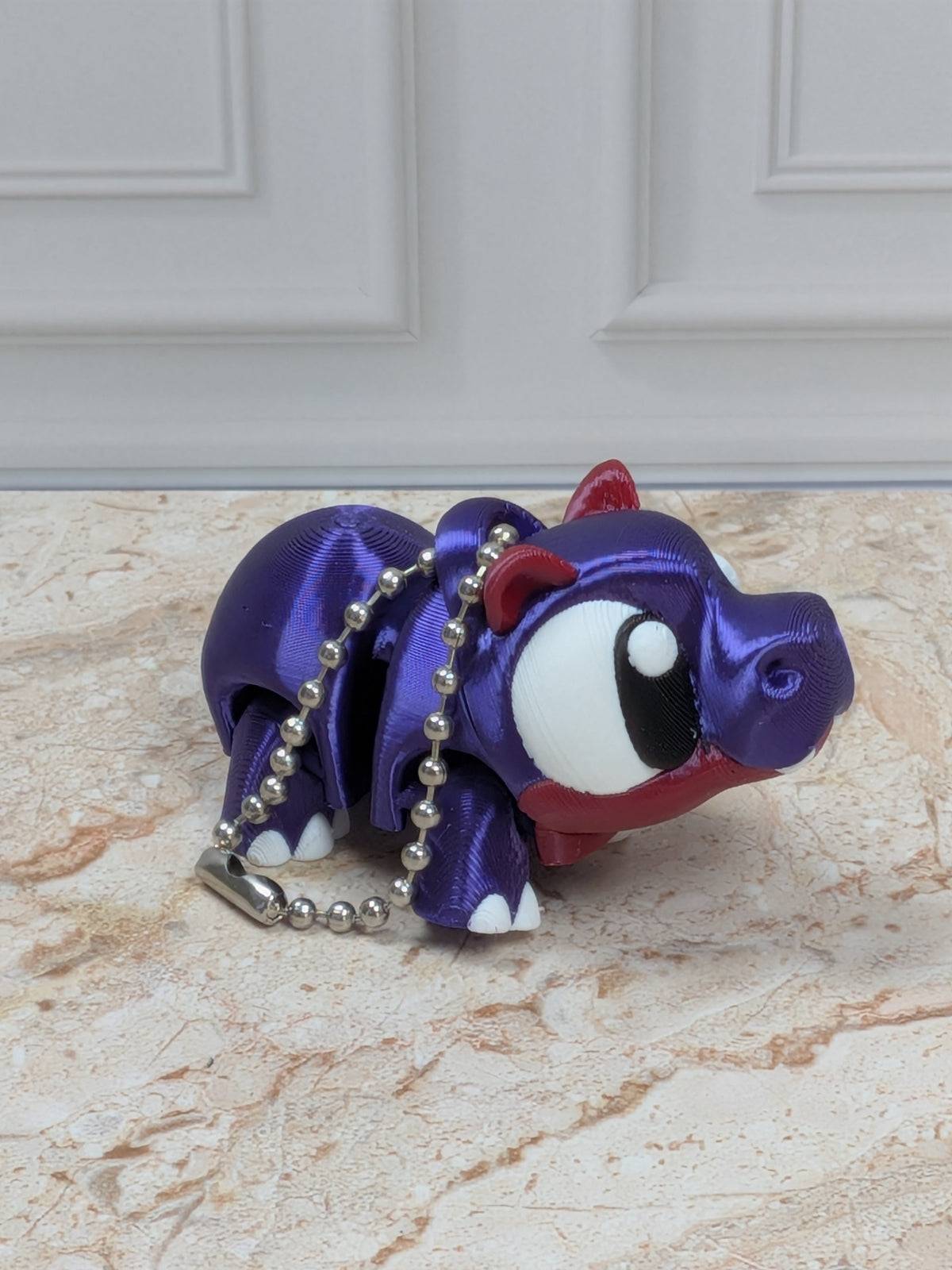 Flexi Hippo Keychain Buddy 3D Printed Articulated Desk Pet Backpack Charm