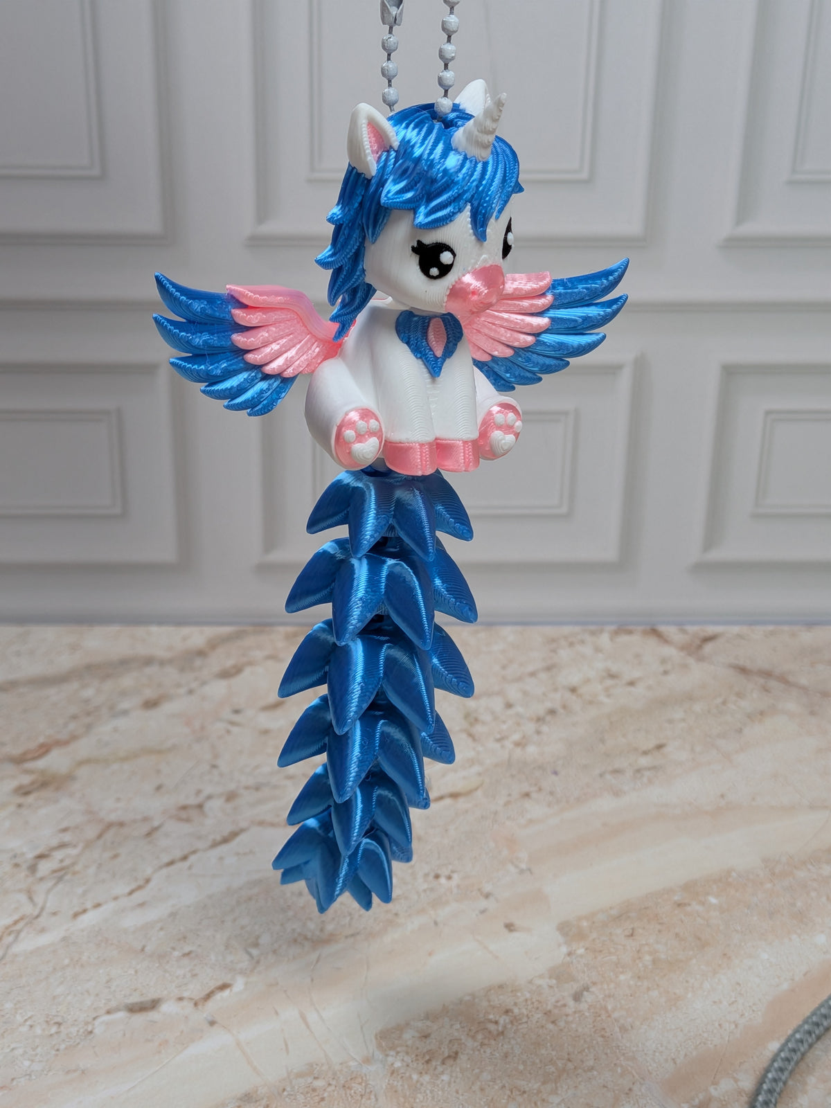 Flexi Alicorn Keychain Buddy 3D Printed Winged Unicorn Pegasus Fidget Backpack Charm