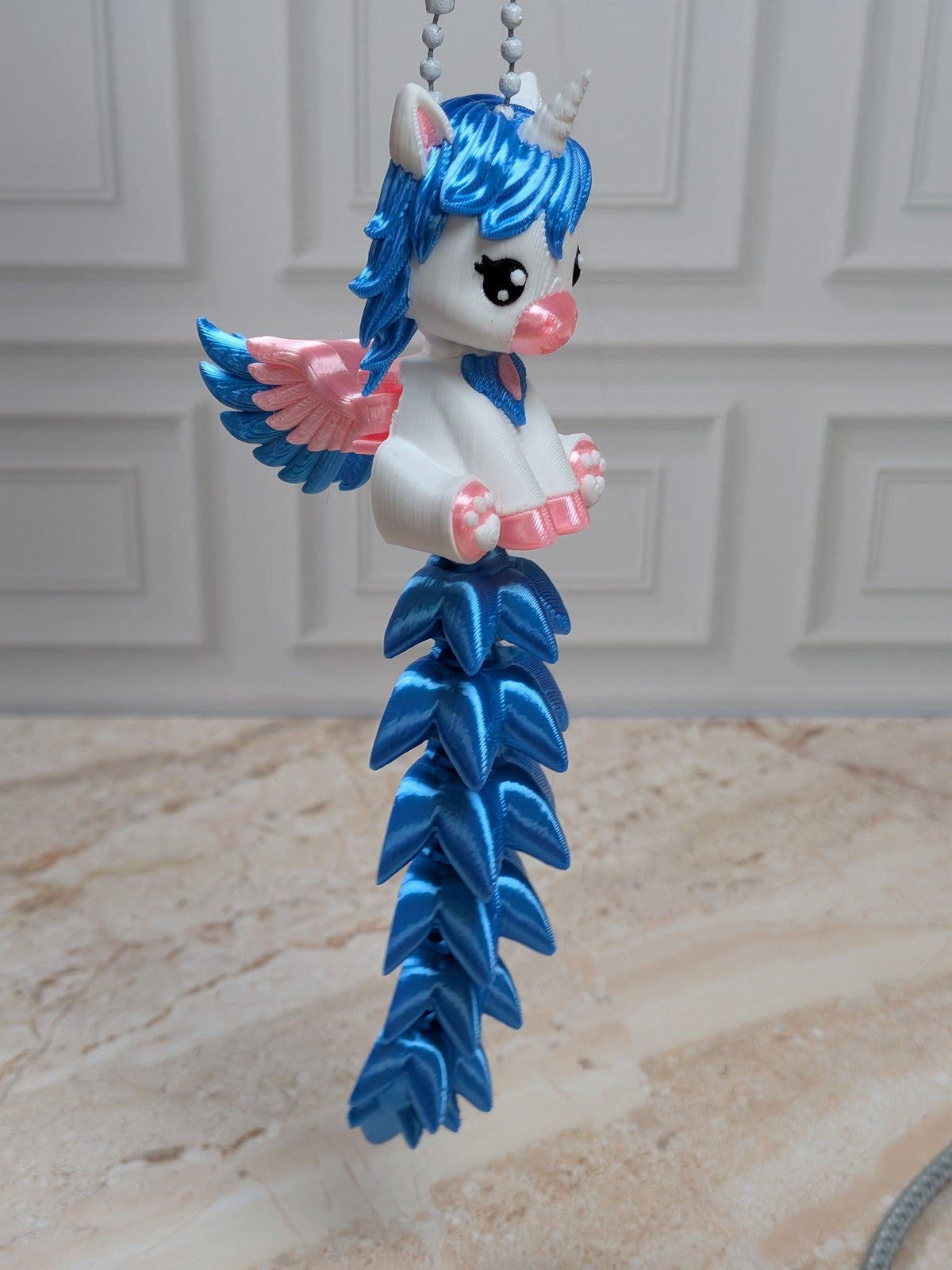 Flexi Alicorn Keychain Buddy 3D Printed Winged Unicorn Pegasus Fidget Backpack Charm