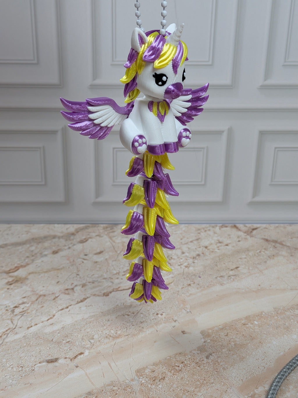 Flexi Alicorn Keychain Buddy 3D Printed Winged Unicorn Pegasus Fidget Backpack Charm