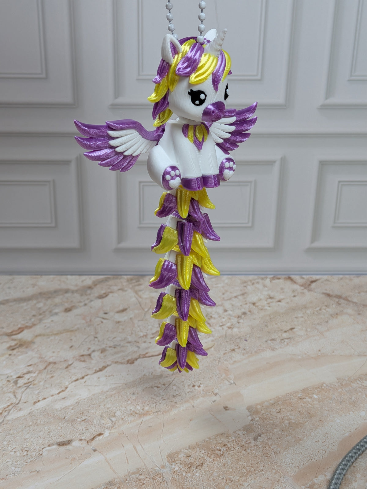 Flexi Alicorn Keychain Buddy 3D Printed Winged Unicorn Pegasus Fidget Backpack Charm