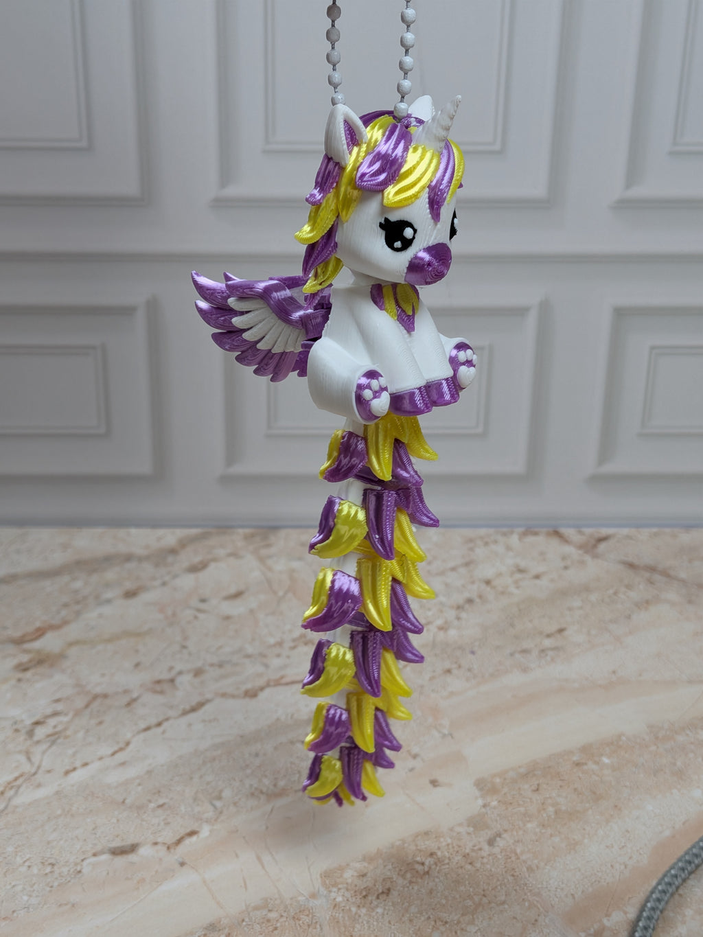 Flexi Alicorn Keychain Buddy 3D Printed Winged Unicorn Pegasus Fidget Backpack Charm