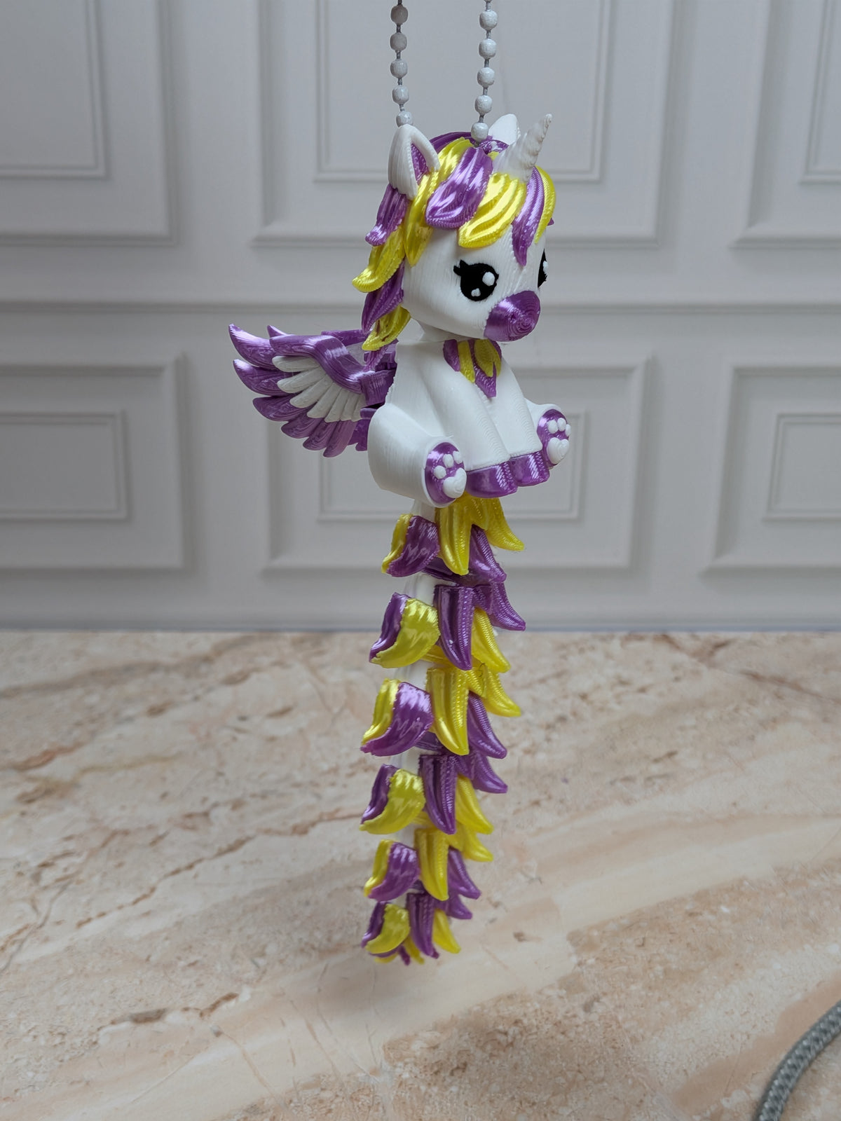 Flexi Alicorn Keychain Buddy 3D Printed Winged Unicorn Pegasus Fidget Backpack Charm