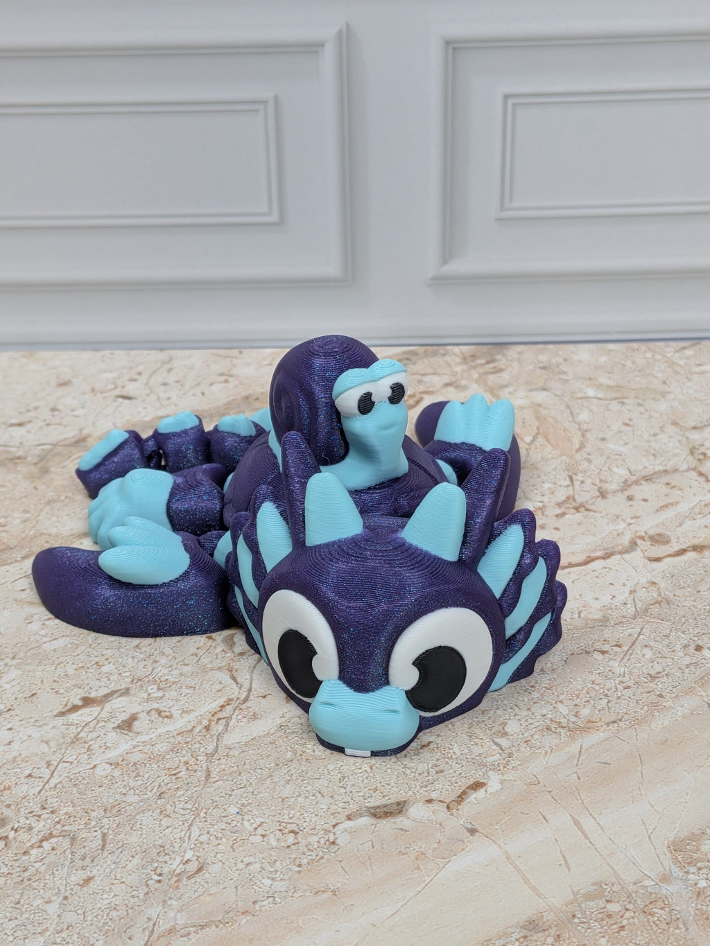 Sparkle Axolotl Turtle & Snail Flexi Figurines 3D Printed Articulated Desk Pet Set