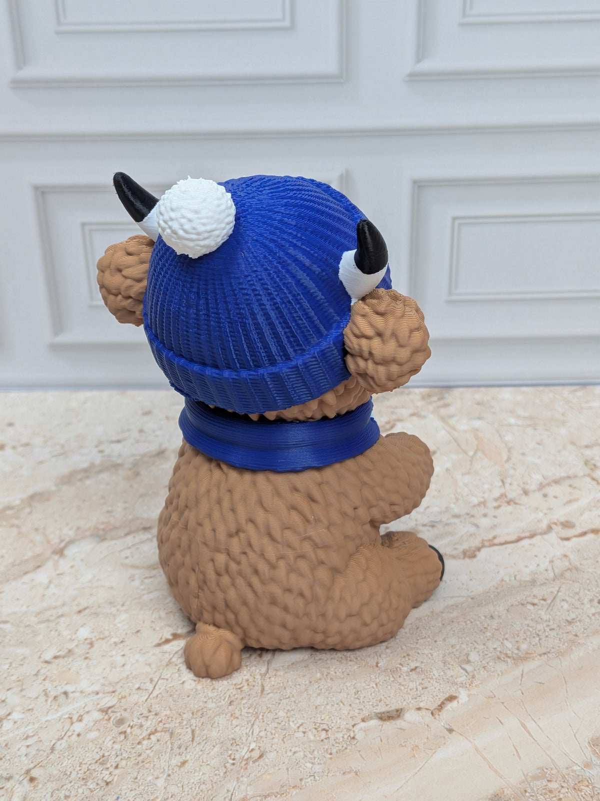 4" Winter Highland Cow Figurine 3D Printed Snowflake Beanie Scarf Christmas Desk Decor