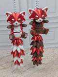 5 Inch Fluffy Tail Red Panda Keychain Articulated Cute Fidget Buddy Set