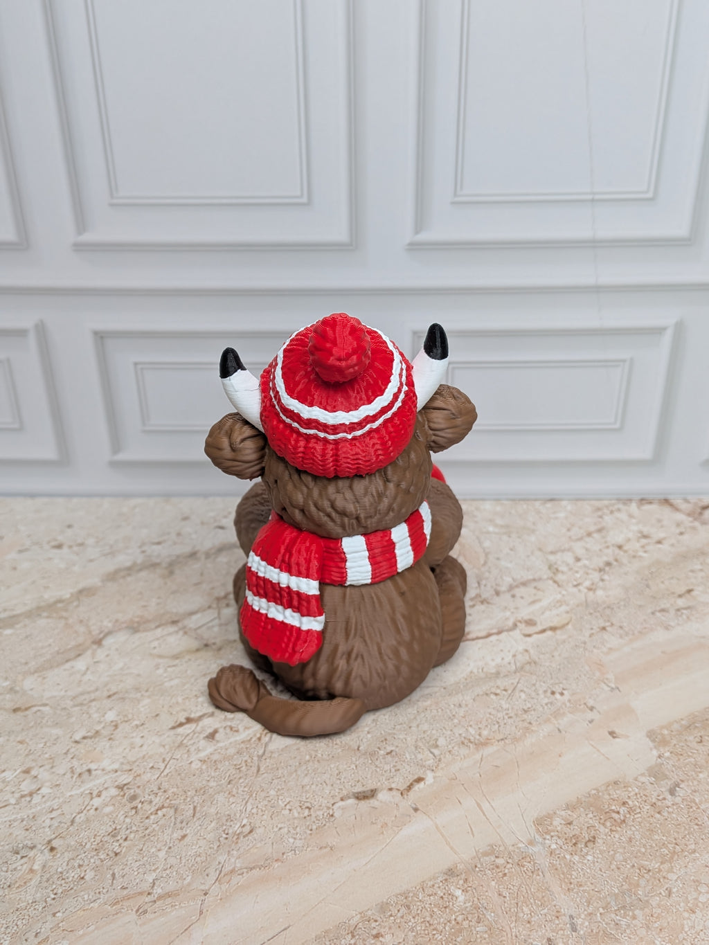 4" Hot Cocoa Highland Cow Figurine 3D Printed Winter Mug Christmas Tiered Tray Decor