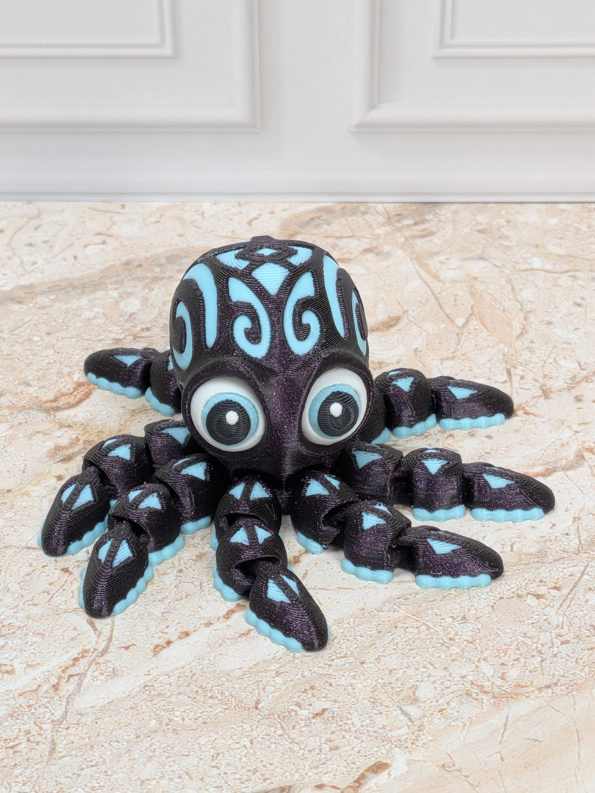 Tattooed Flexi Octopus Fidget Toy 3D Printed Articulated Dual Silk Desk Pet