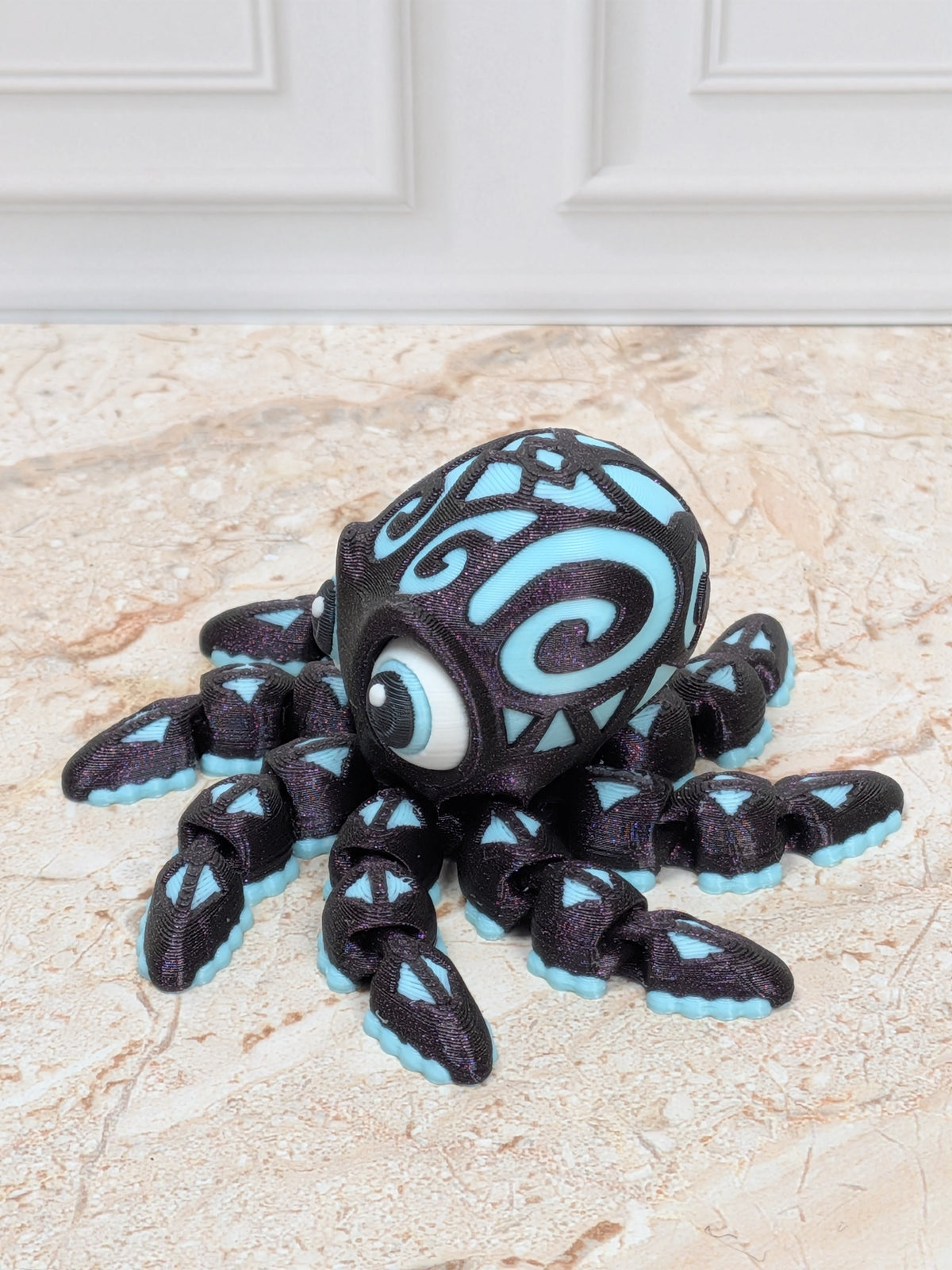 Tattooed Flexi Octopus Fidget Toy 3D Printed Articulated Dual Silk Desk Pet