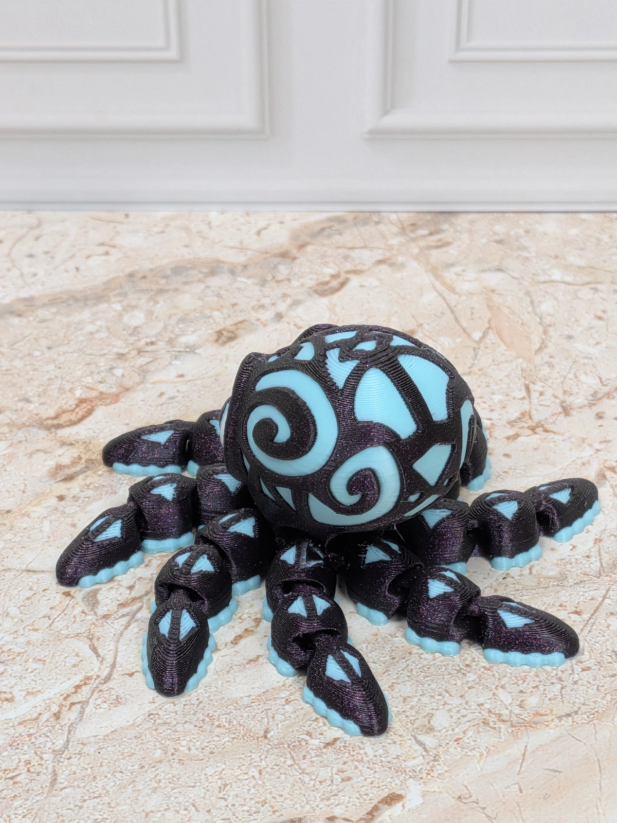 Tattooed Flexi Octopus Fidget Toy 3D Printed Articulated Dual Silk Desk Pet