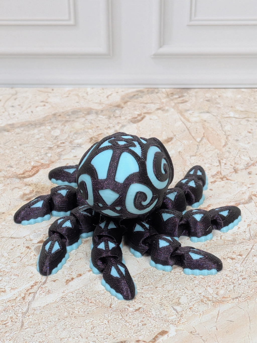 Tattooed Flexi Octopus Fidget Toy 3D Printed Articulated Dual Silk Desk Pet