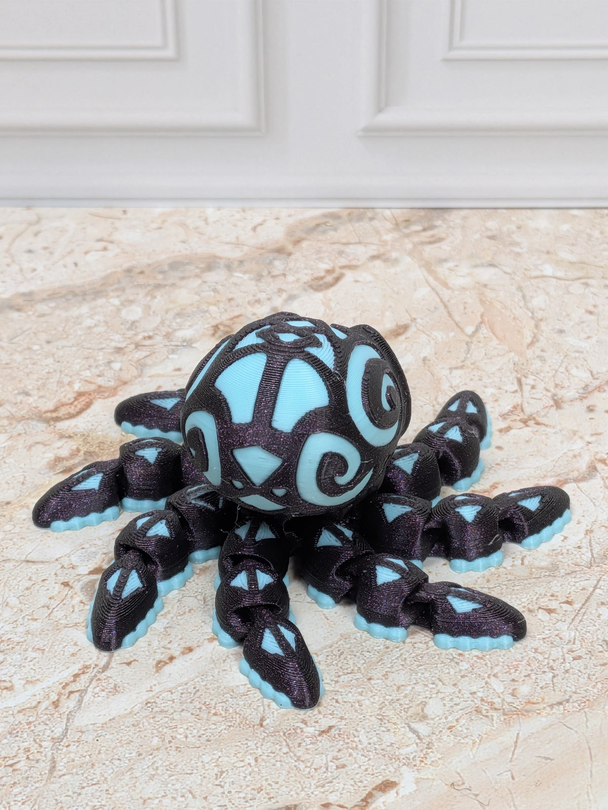 Tattooed Flexi Octopus Fidget Toy 3D Printed Articulated Dual Silk Desk Pet