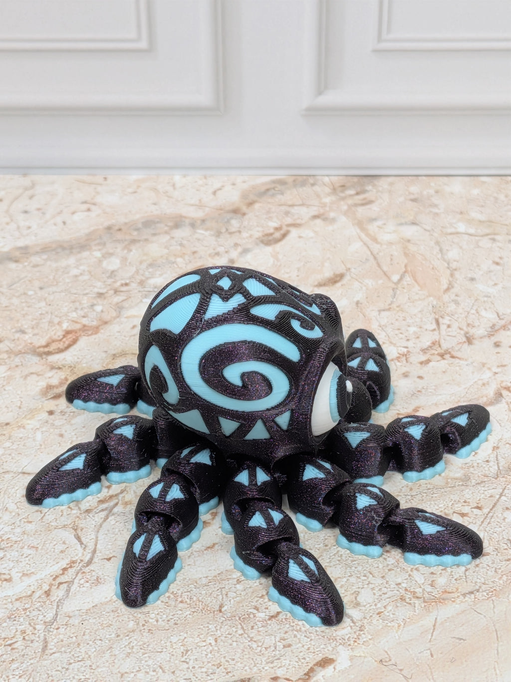 Tattooed Flexi Octopus Fidget Toy 3D Printed Articulated Dual Silk Desk Pet